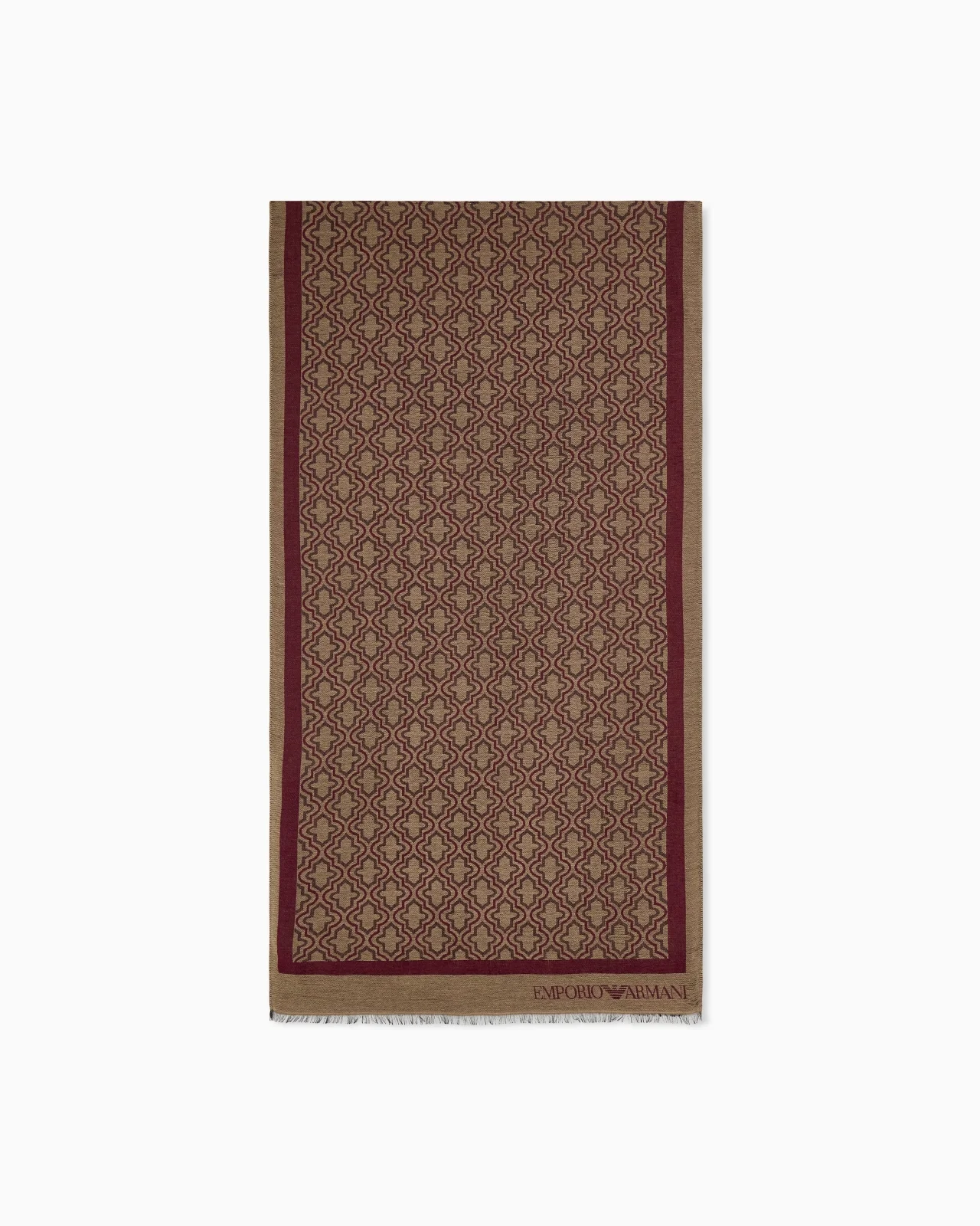 STOLE IN VISCOSE AND MODAL WITH A GEOMETRIC PATTERN - 1