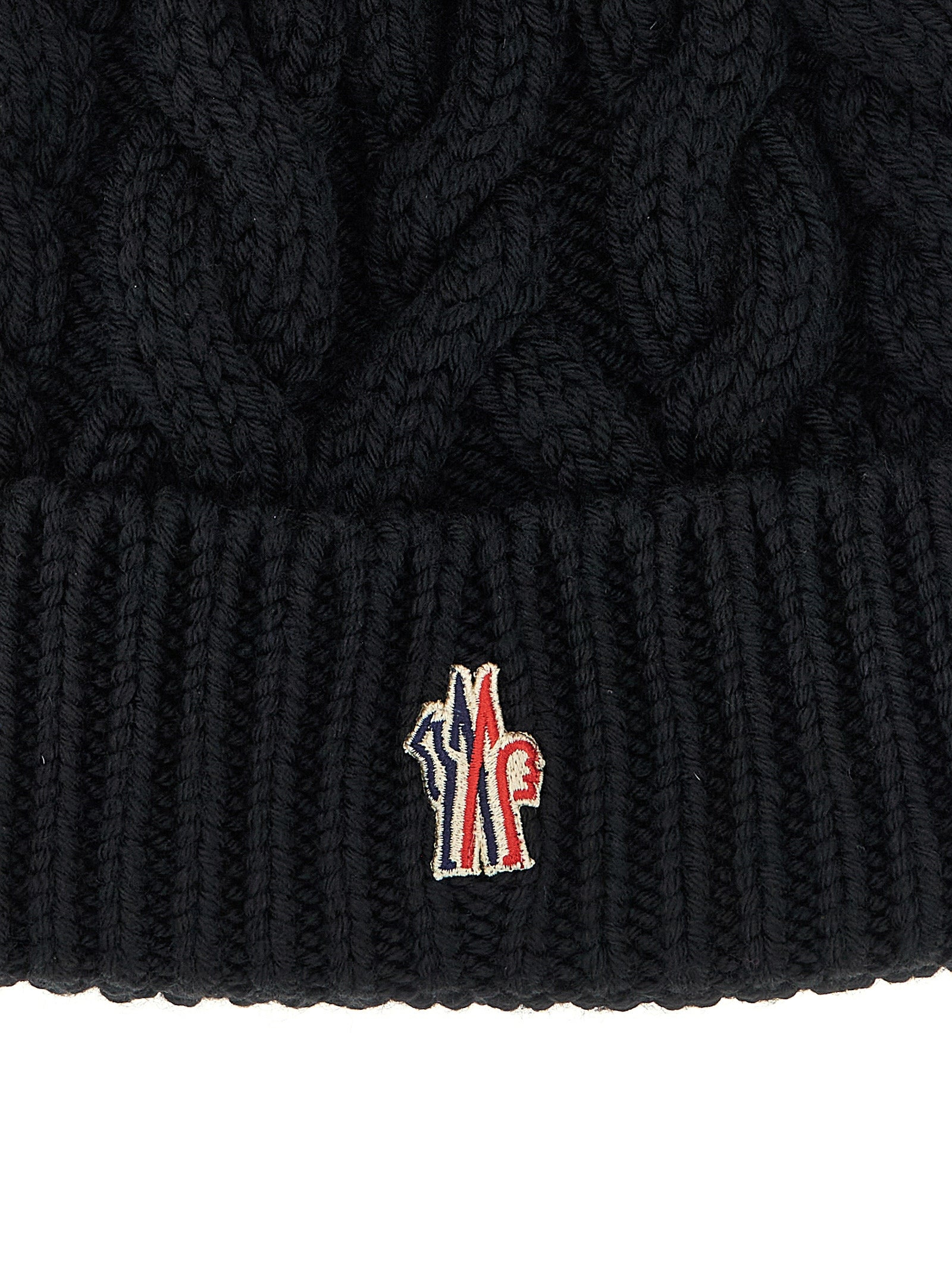 Braided Wool Beanie Hats Black - 3
