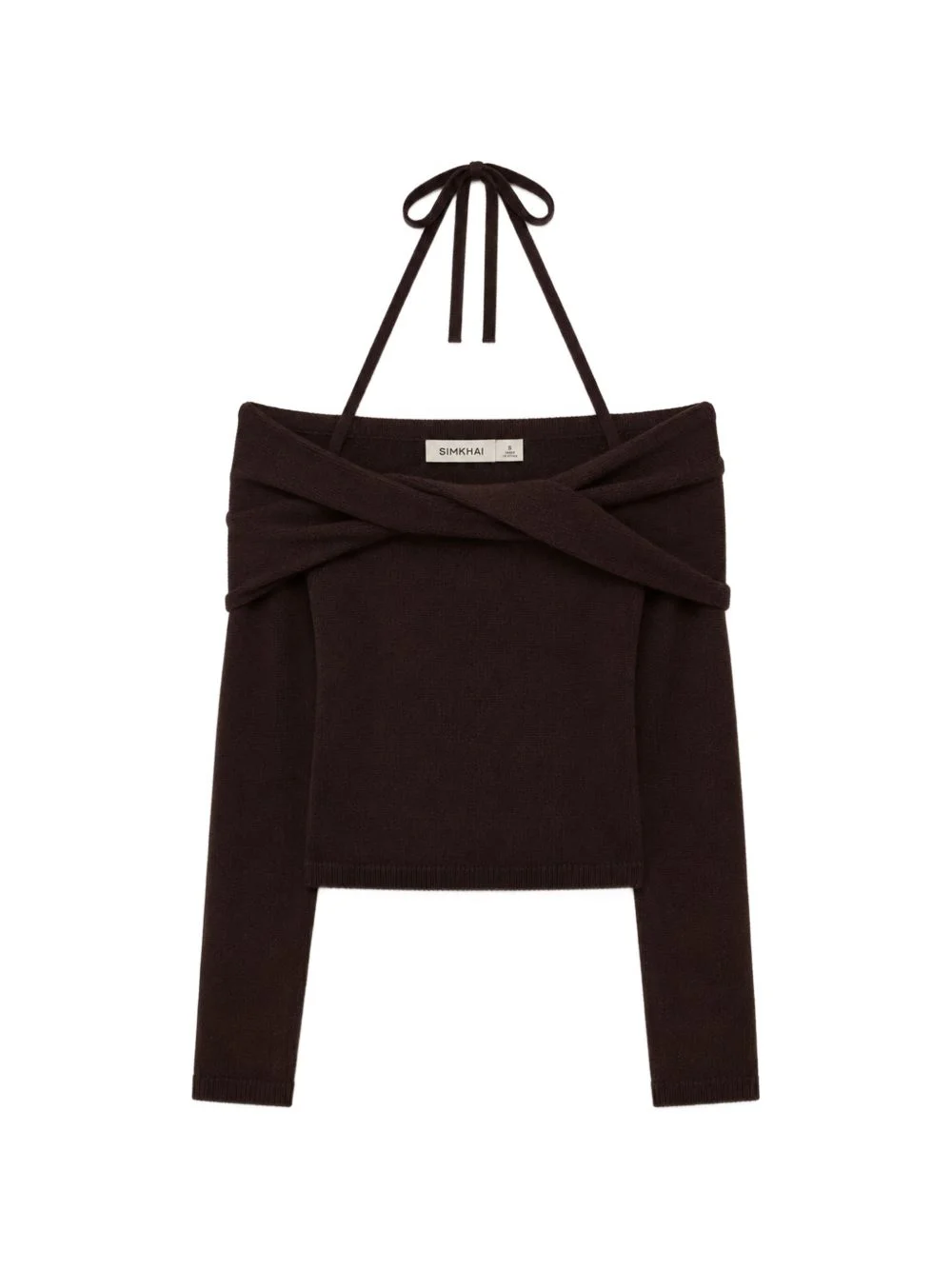 Cambria off-shoulder twisted-front top - 1