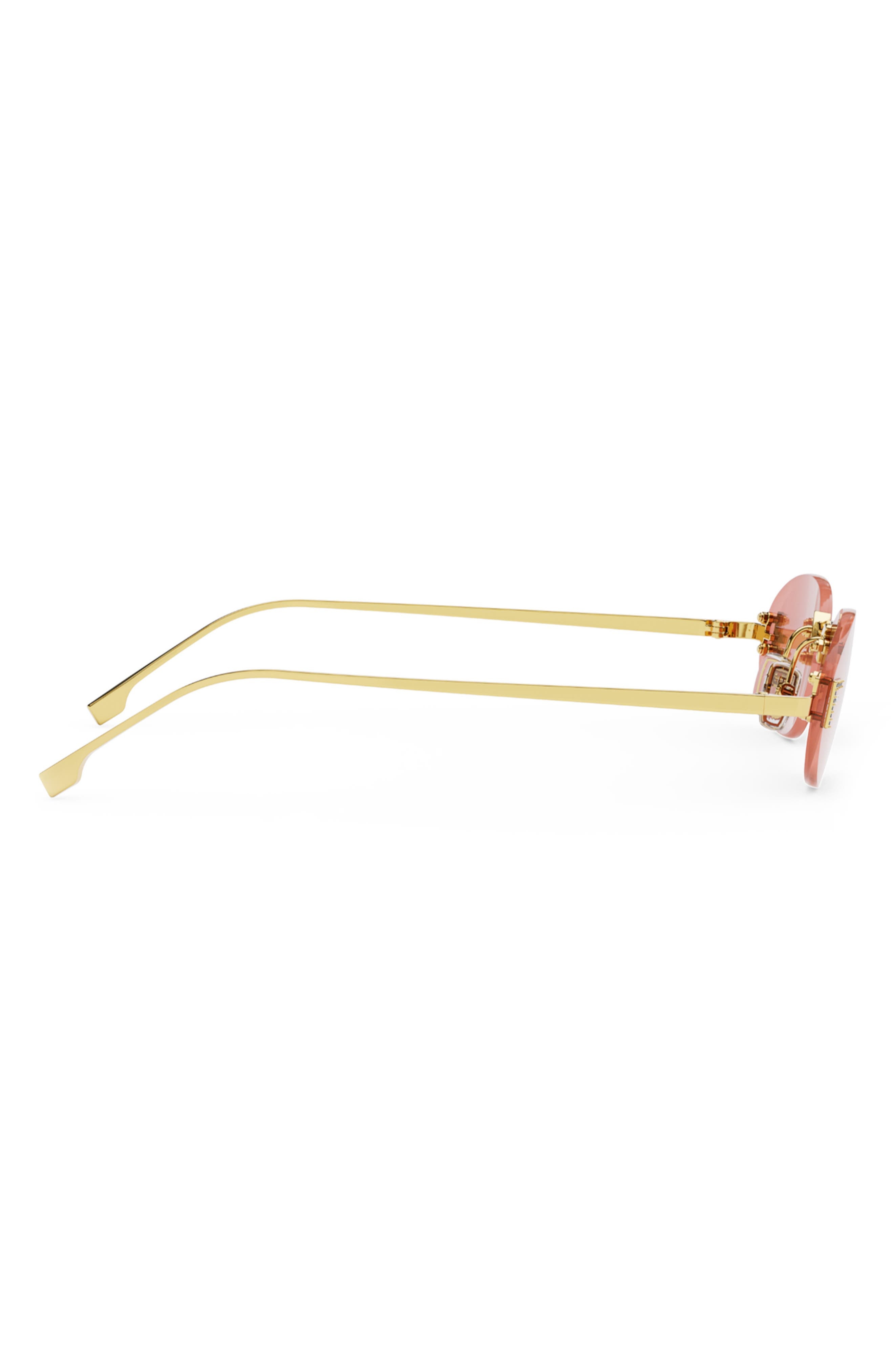 'Fendi First 54mm Oval Sunglasses in Shiny Endura Gold /Bordeaux at Nordstrom - 8