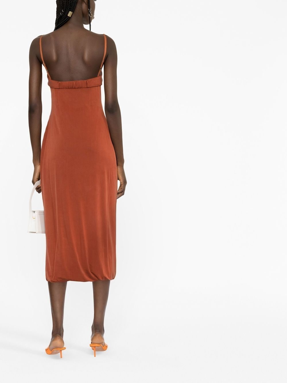 Praia bustier-neck midi dress - 4