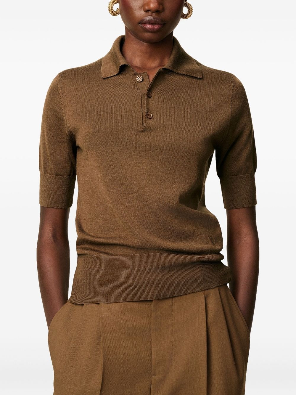 short-sleeve knitted polo shirt - 2