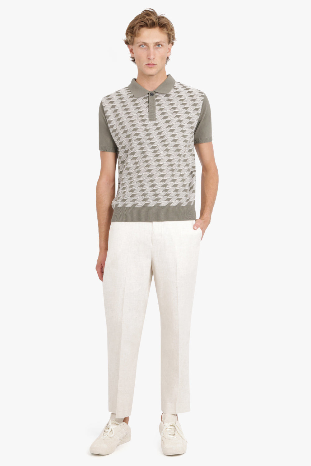 KNOTTED KNIT POLO | GRAY - 2