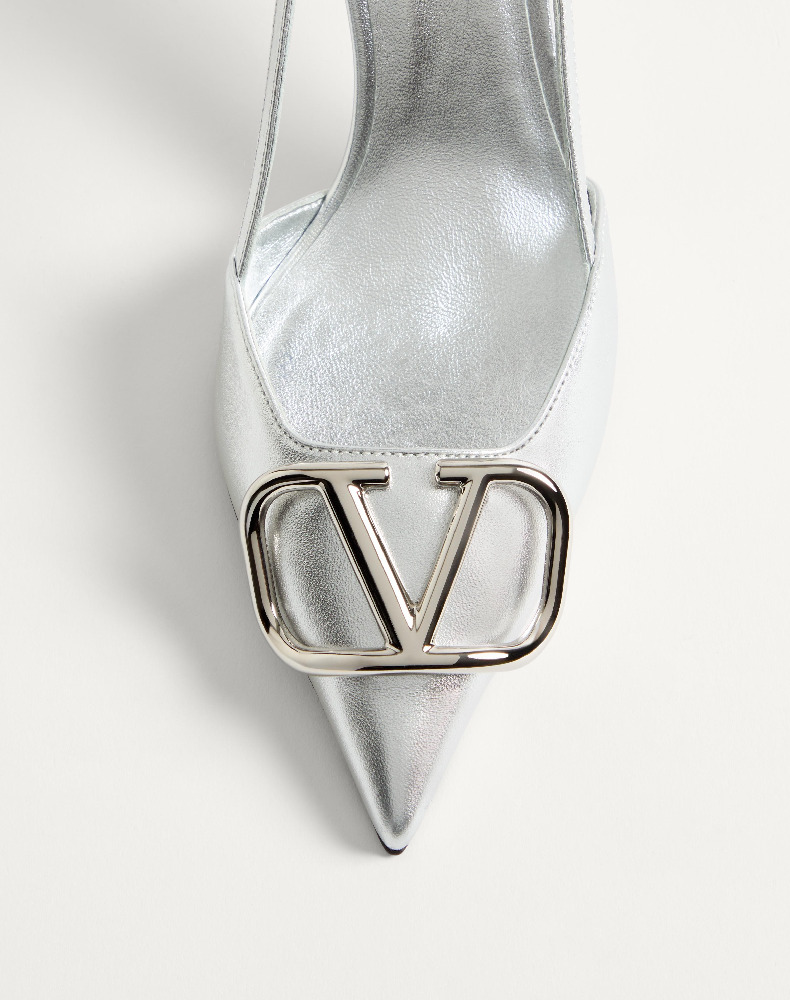 VLOGO SIGNATURE SLINGBACK PUMP IN LAMINATED NAPPA LEATHER 80MM - 5