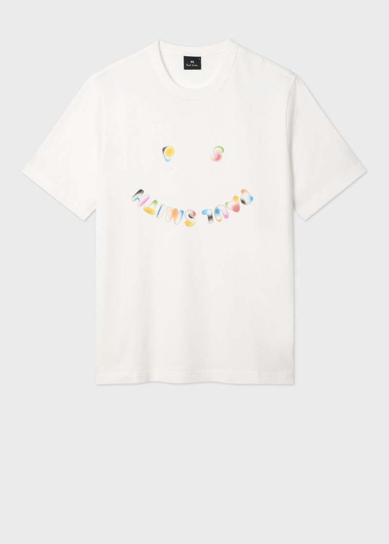 Ecru Casual-Fit 'Happy' T-Shirt 1