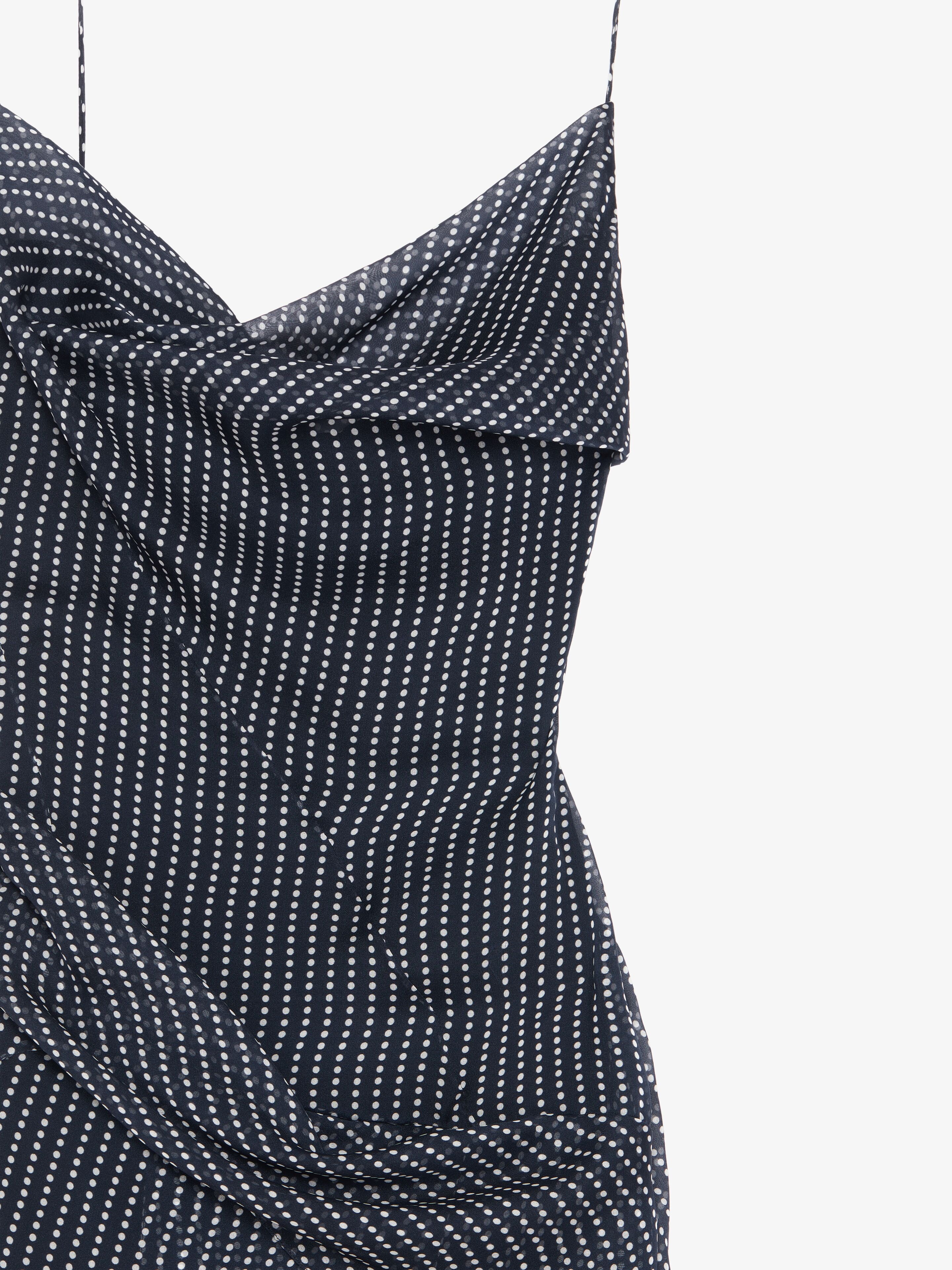 DRAPED POLKA DOTS DRESS IN SILK CHIFFON - 5