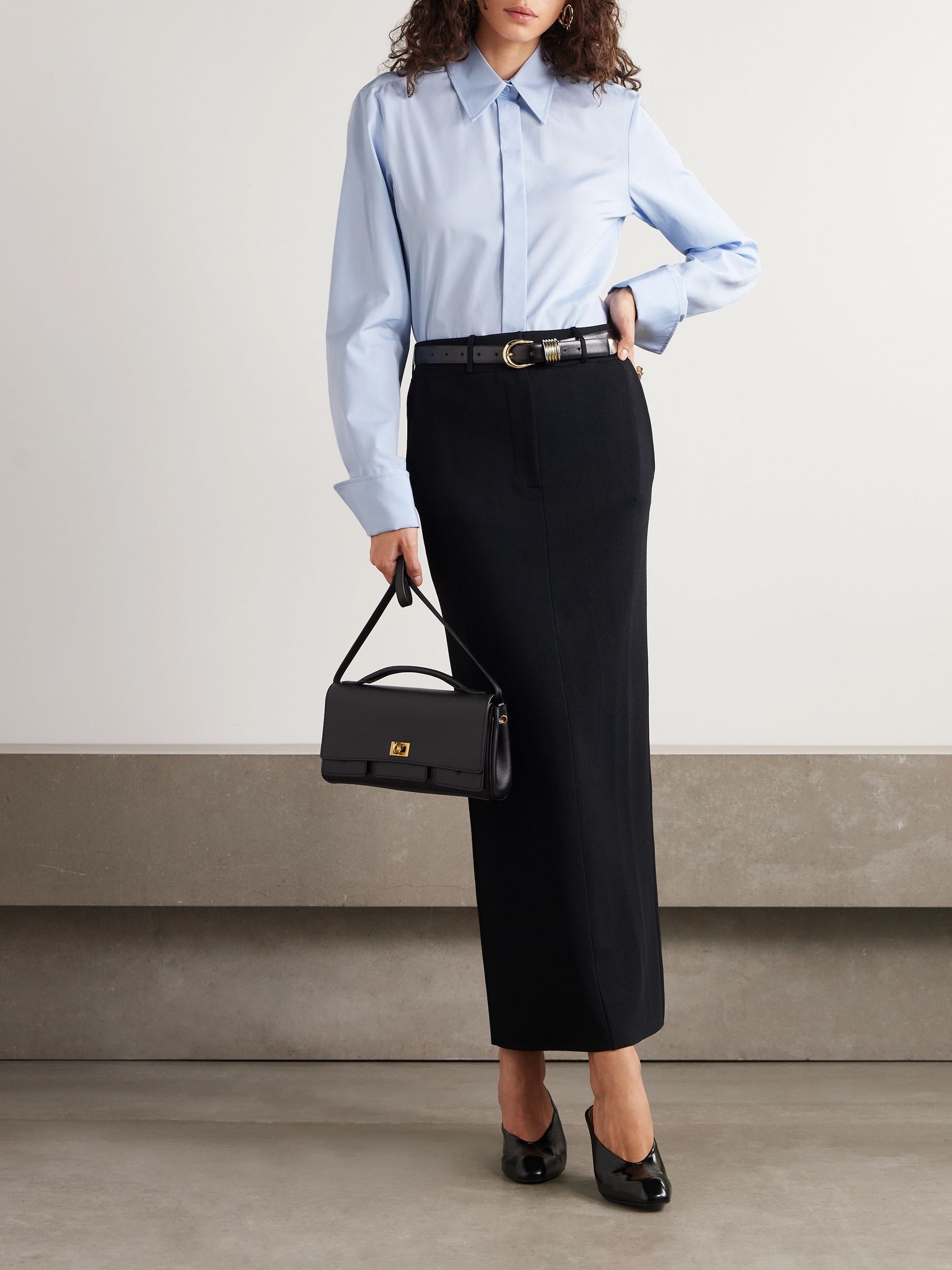 Cotton-poplin shirt Sky blue - 2