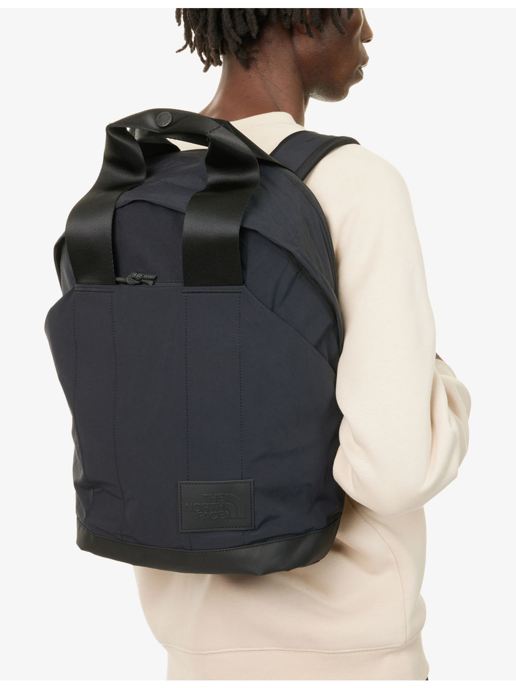 Never Stop Logo-Patch Woven Backpack - 2