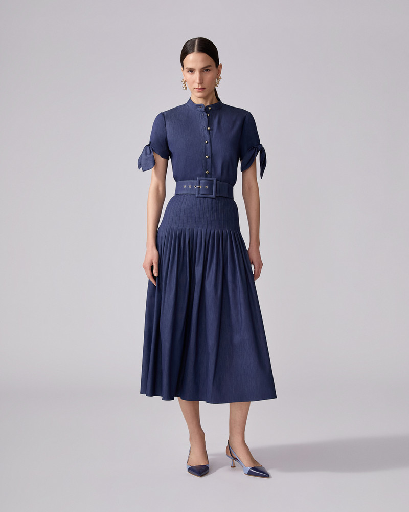 CAROLINA HERRERA Denim Tie-Sleeve Shirt outlook