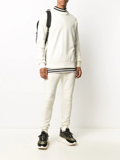 Balmain zipped slim-fit cotton trousers outlook