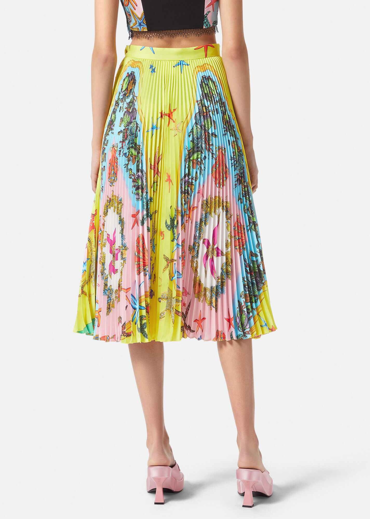 Trésor de la Mer Print Pleated Midi Skirt - 4