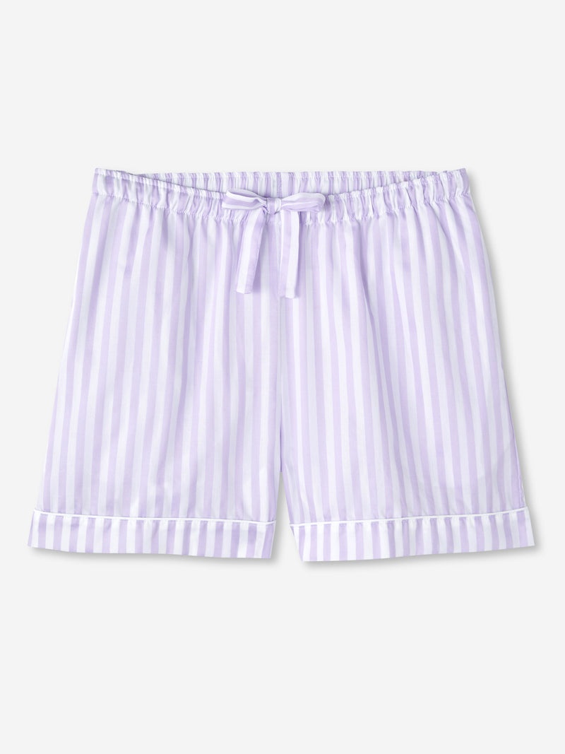 Women's Lounge Shorts Capri 19 Cotton Lilac - 1