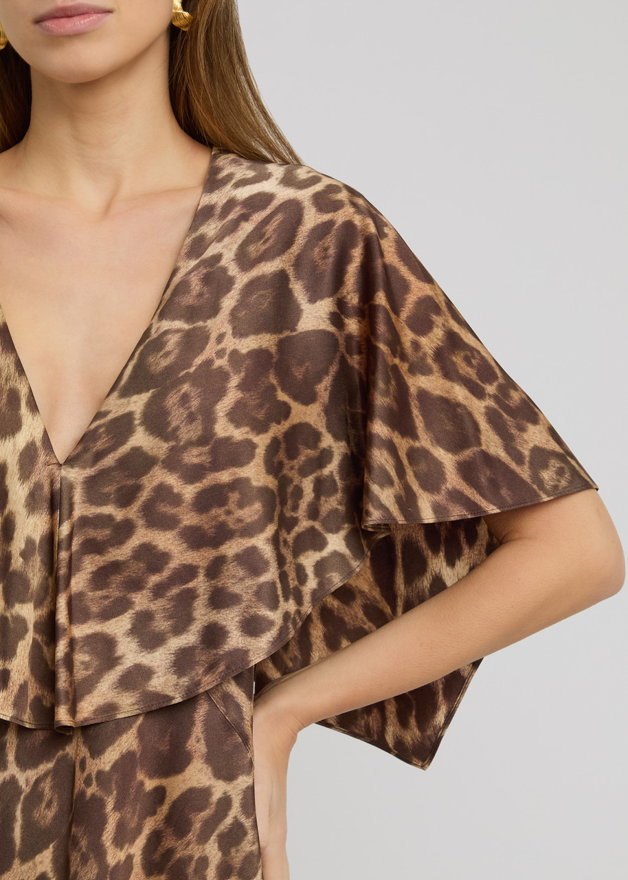 Stella Mccartney Leopard-print Satin Midi Dress - 5