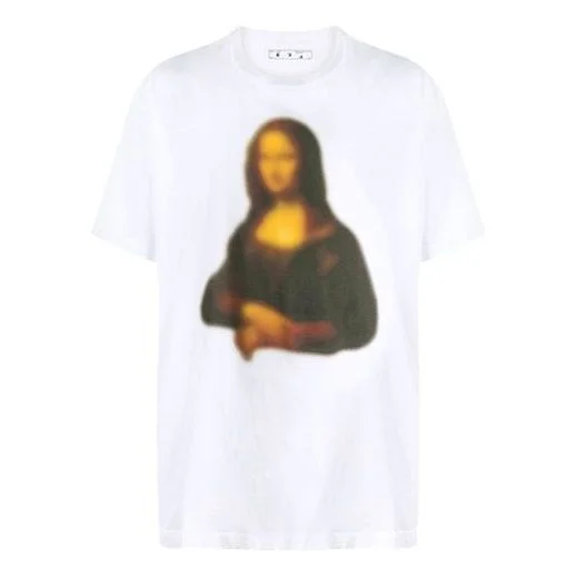Off-White FW20 Mona Lisa Applique Tee Men's White OMAA038F20FAB0140101 - 1