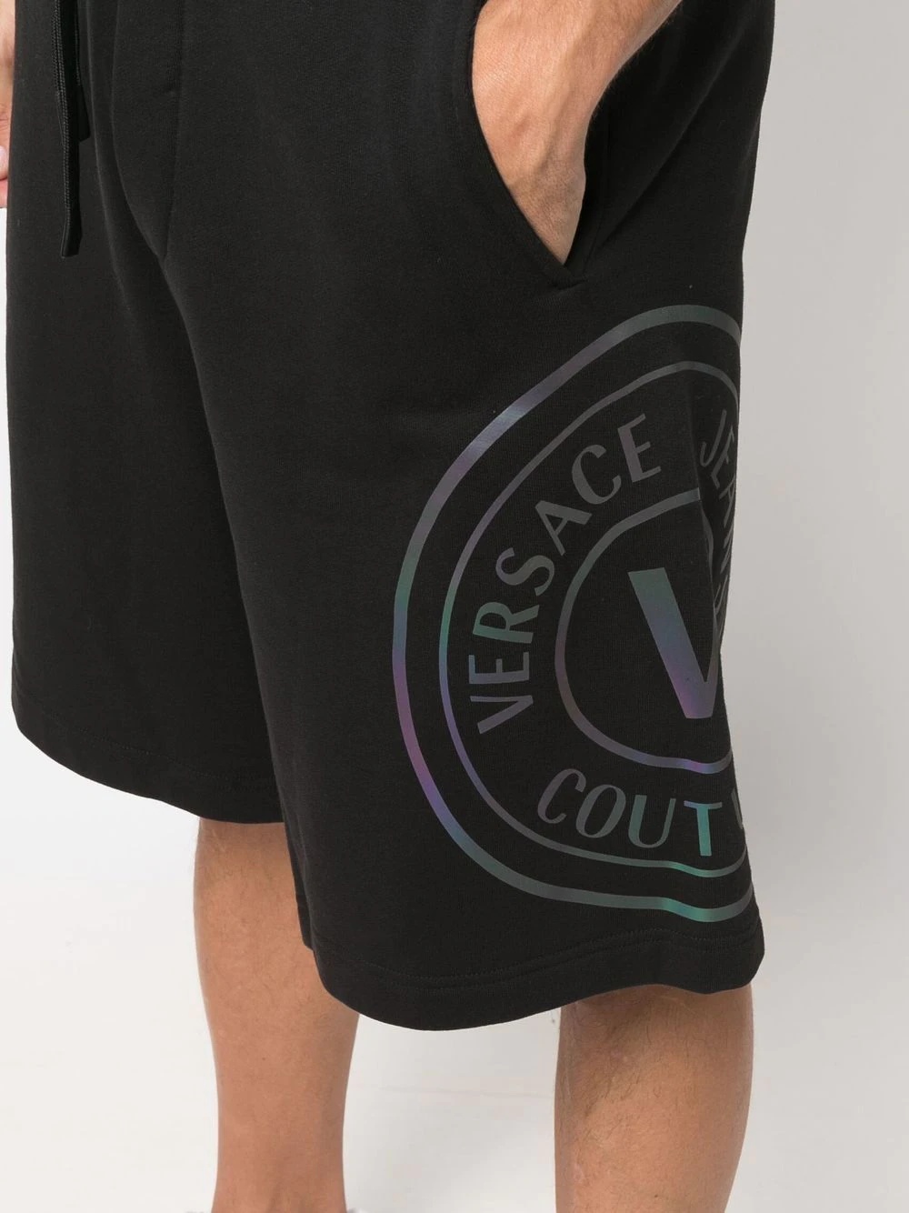 logo-print track shorts - 5