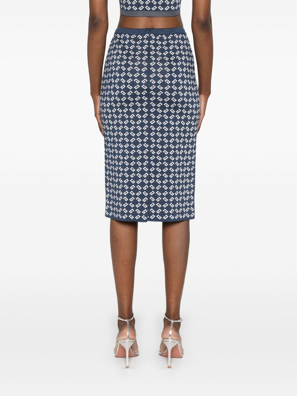 monogram 72-jacquard midi skirt - 4