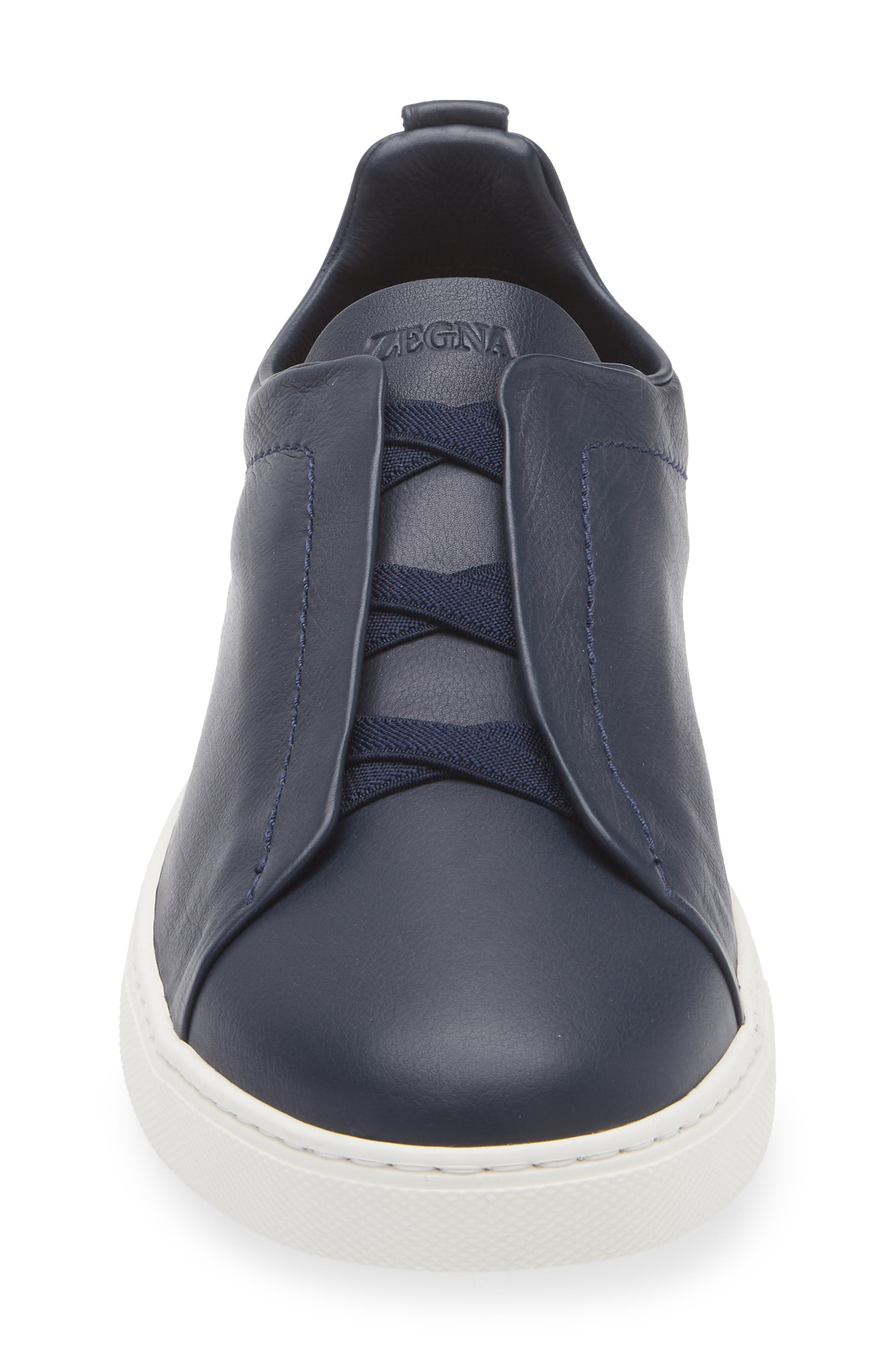 ZEGNA Triple Stitch™ Secondskin Sneaker in Blue at Nordstrom - 4