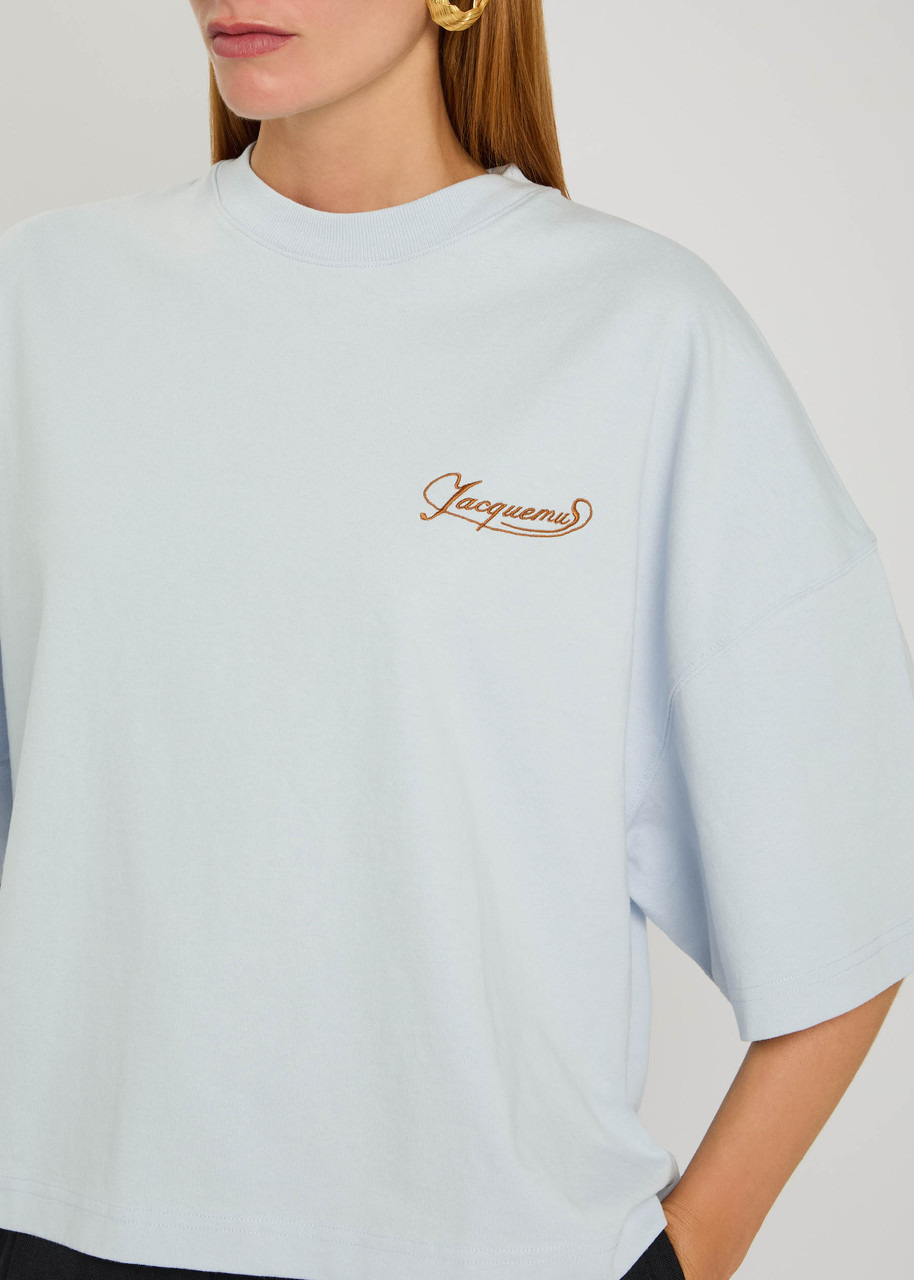 Jacquemus Le T-shirt Corto Logo-embroidered Cotton T-shirt - 5