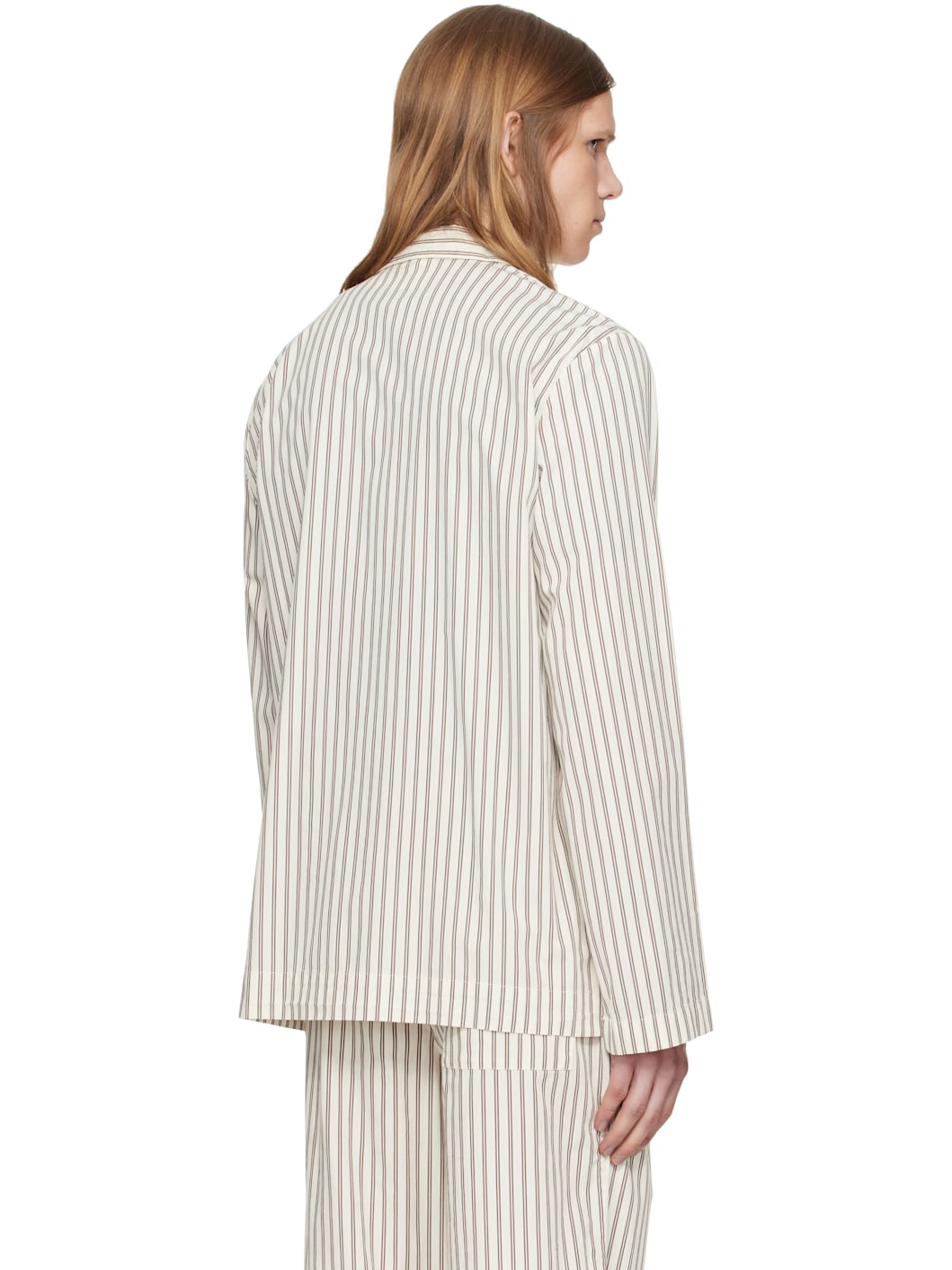 Brown & Off-White Poplin Long-Sleeved Pyjama Shirt - 3