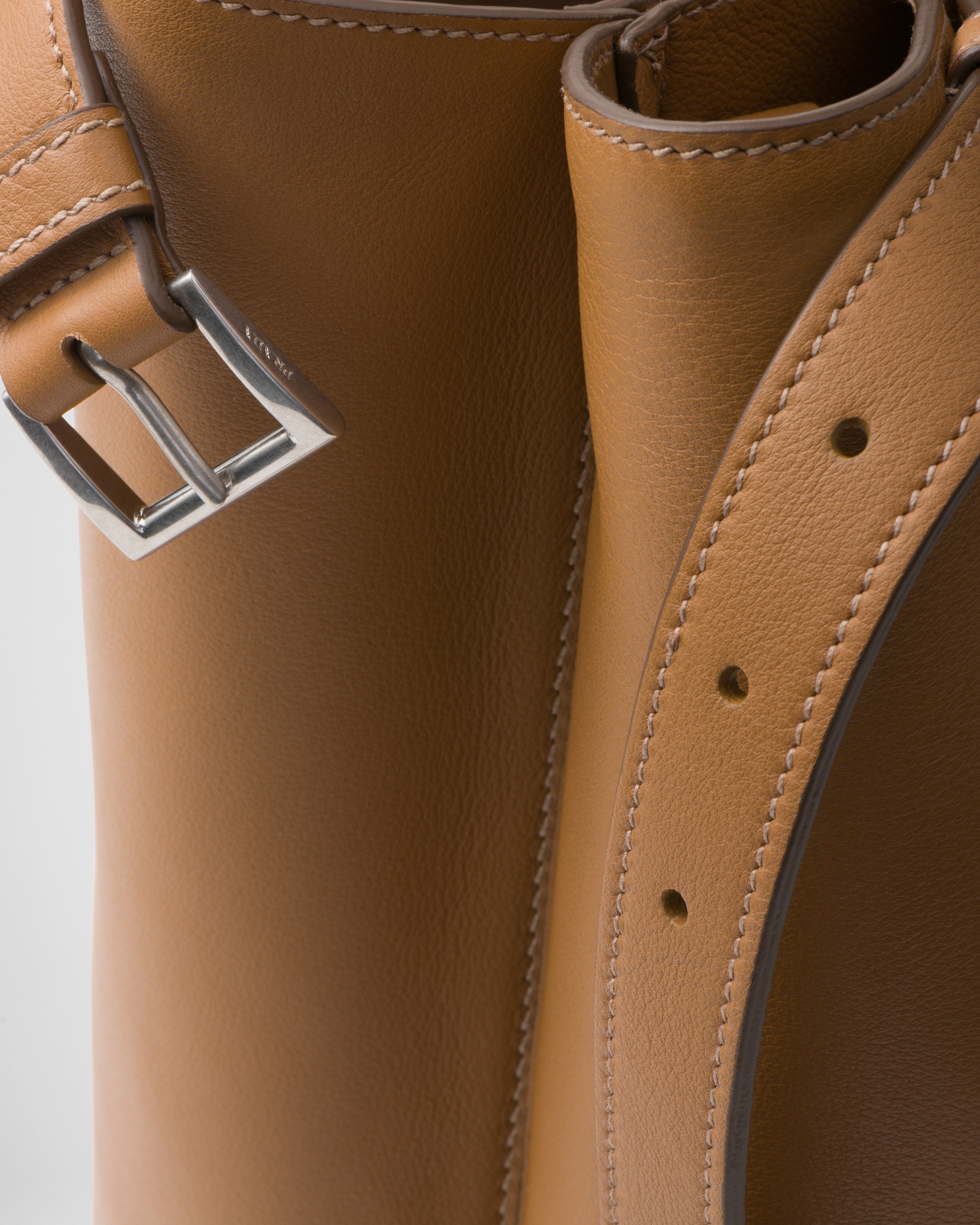 Prada Buckle leather handbag with double belt - 6