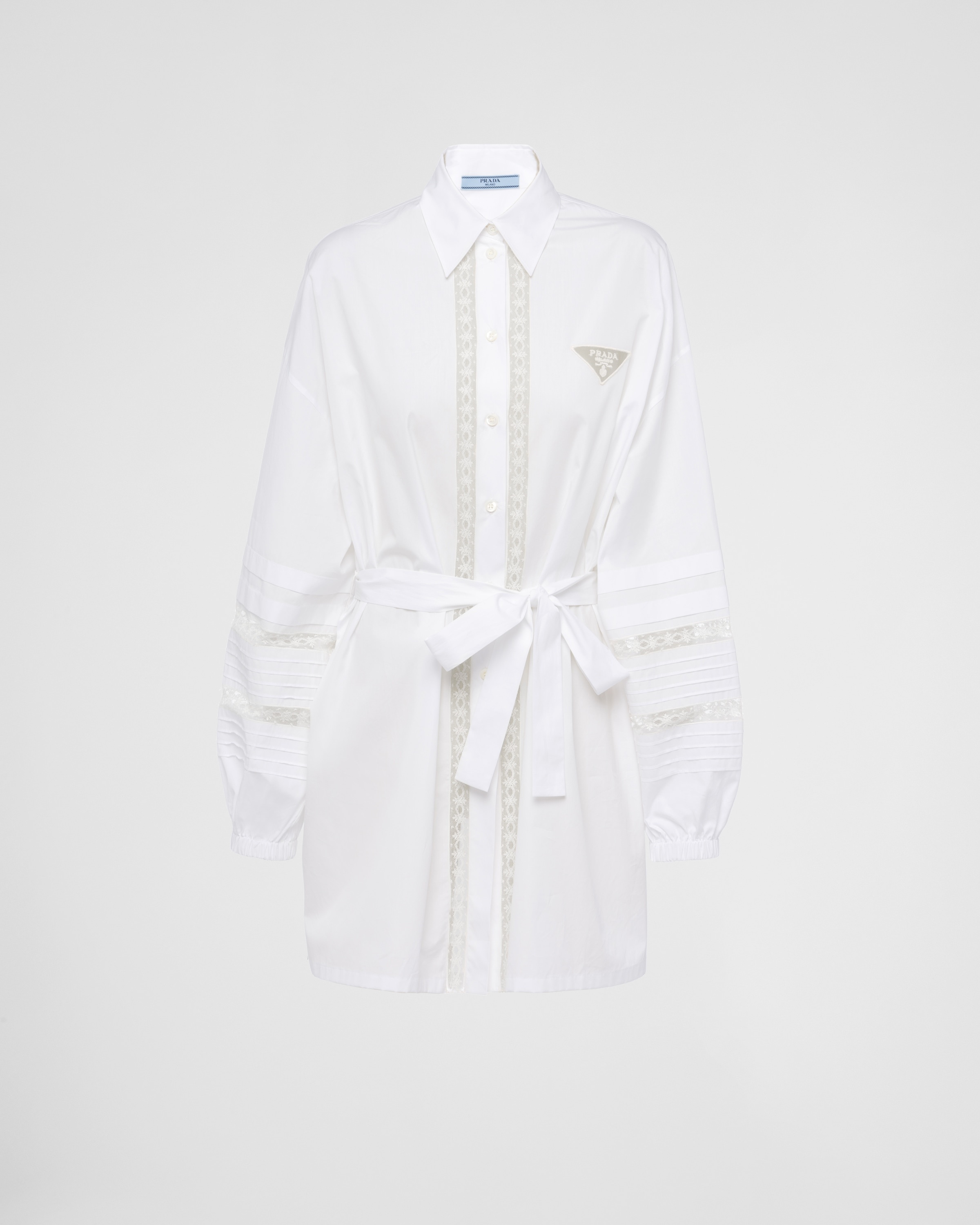 【プラダ・PRADA】Intarsia poplin dress Prada Intarsia poplin dress | REVERSIBLE