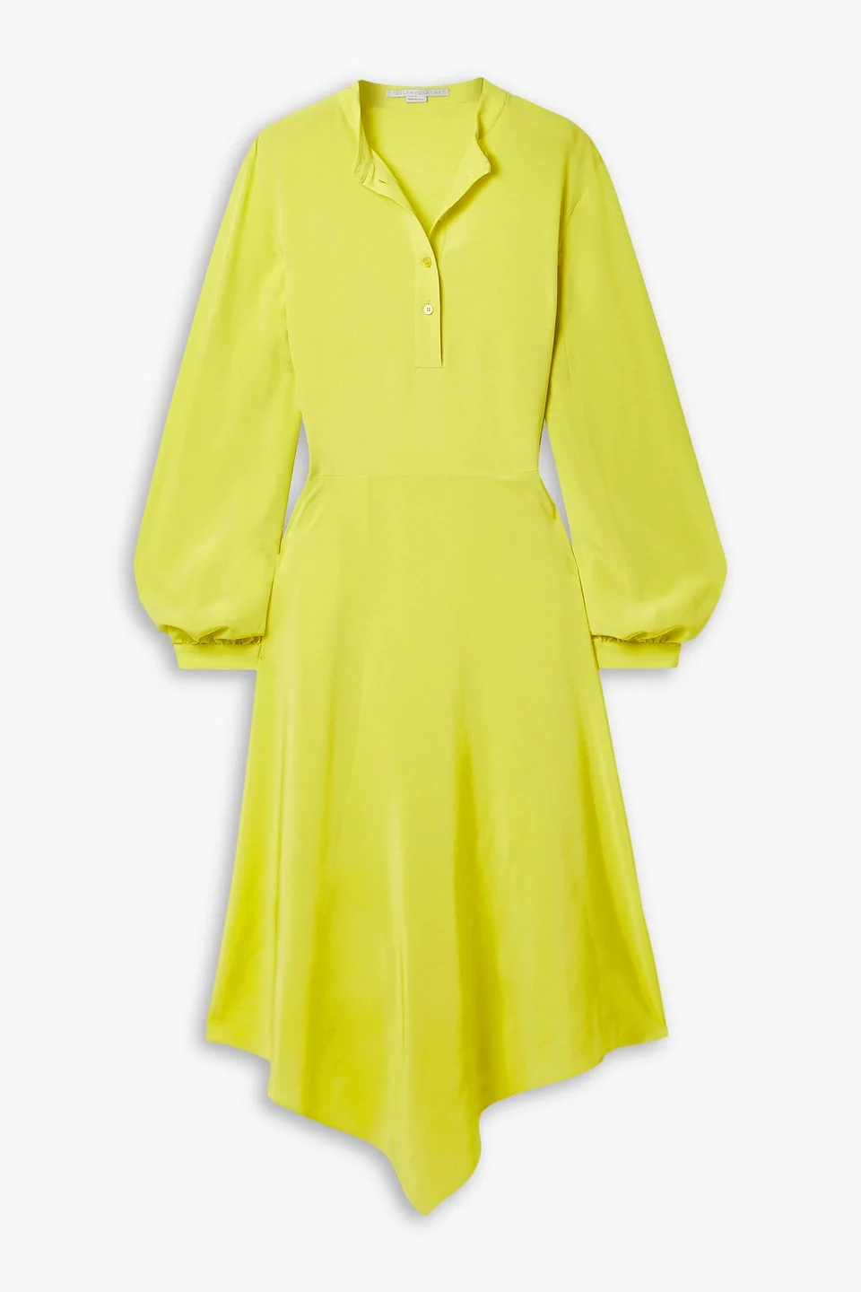 Asymmetric silk crepe de chine midi dress - 1