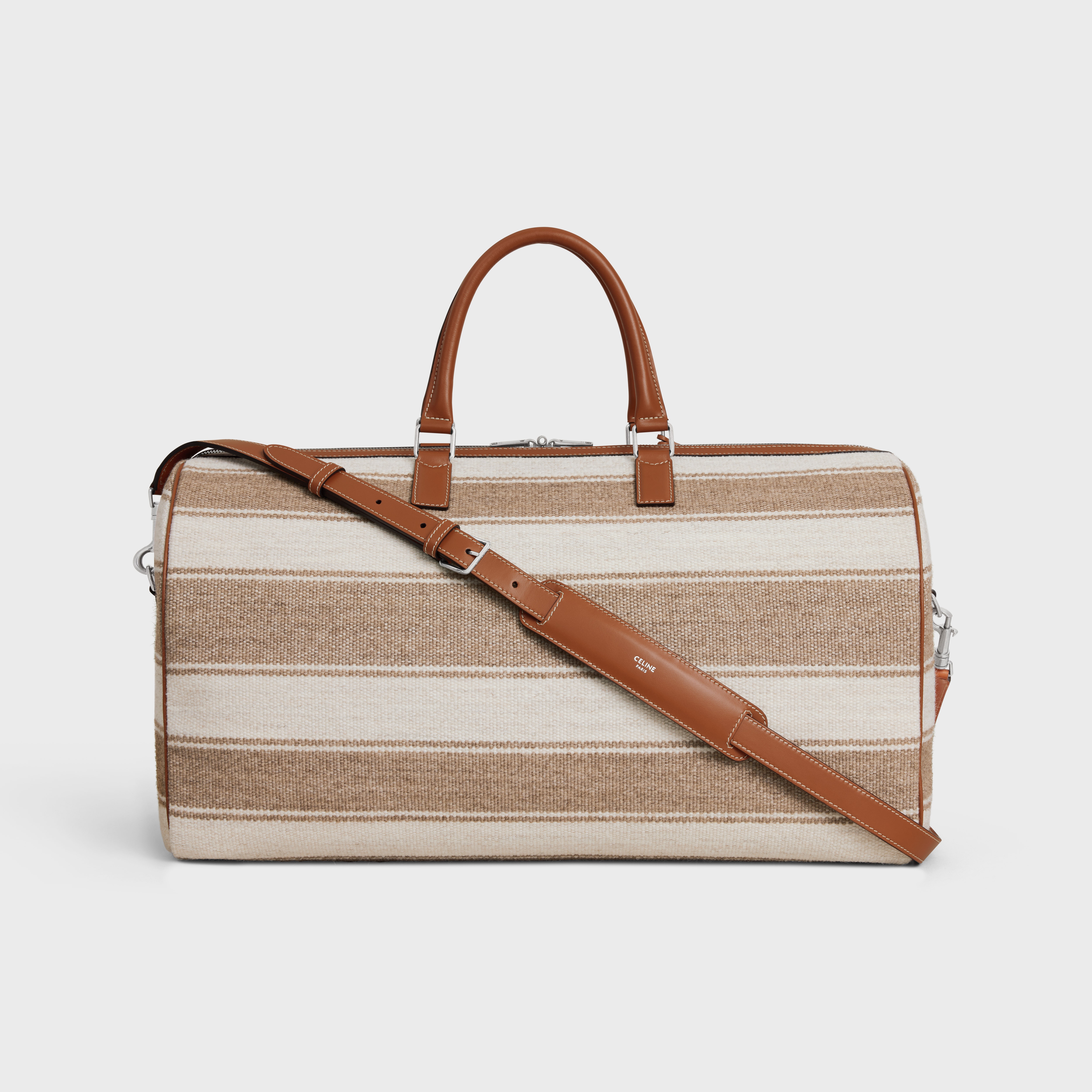 ◆CELINE◆ LARGE TRAVEL BAG IN JACQUARD TEXTILE AND CALFSKIN LARGE TRAVEL BAG IN JACQUARD TEXTILE AND CALFSKIN - | CELINE