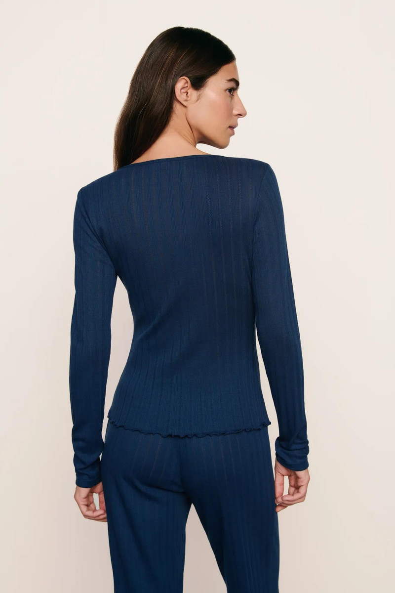 eberjey Pointelle V Neck Henley outlook