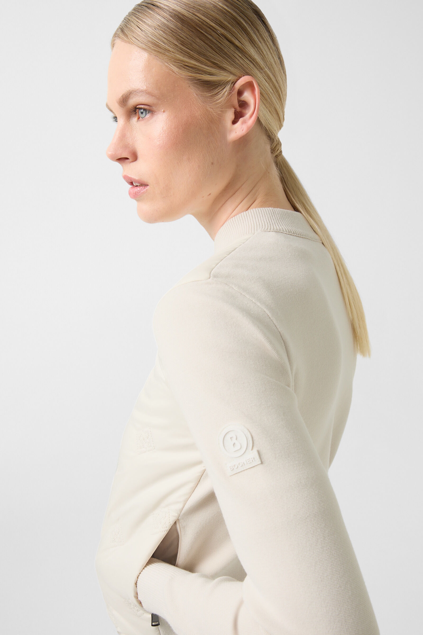 Anne Hybrid knit jacket in Sand - 6