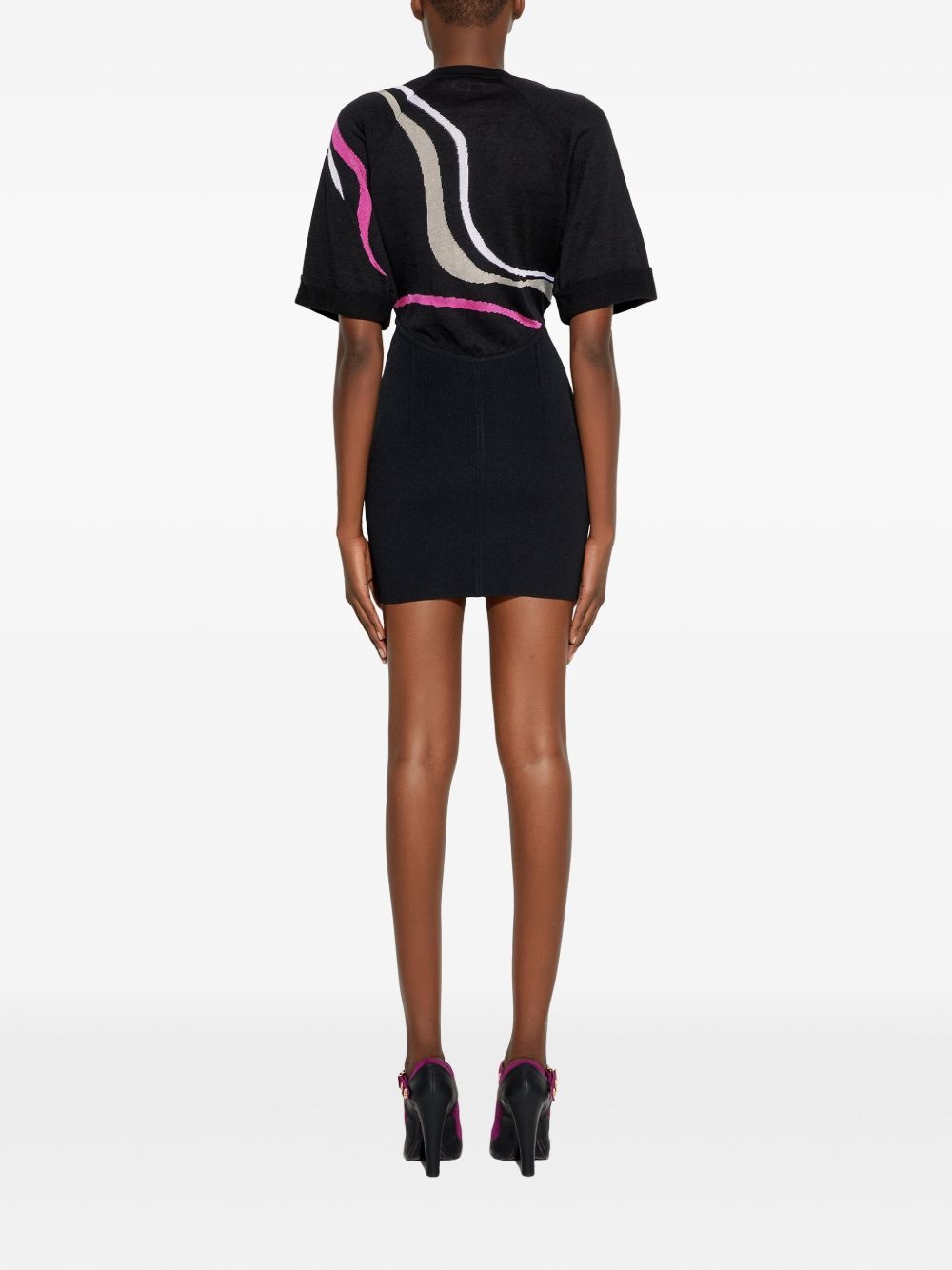 marmo-print dress - 4