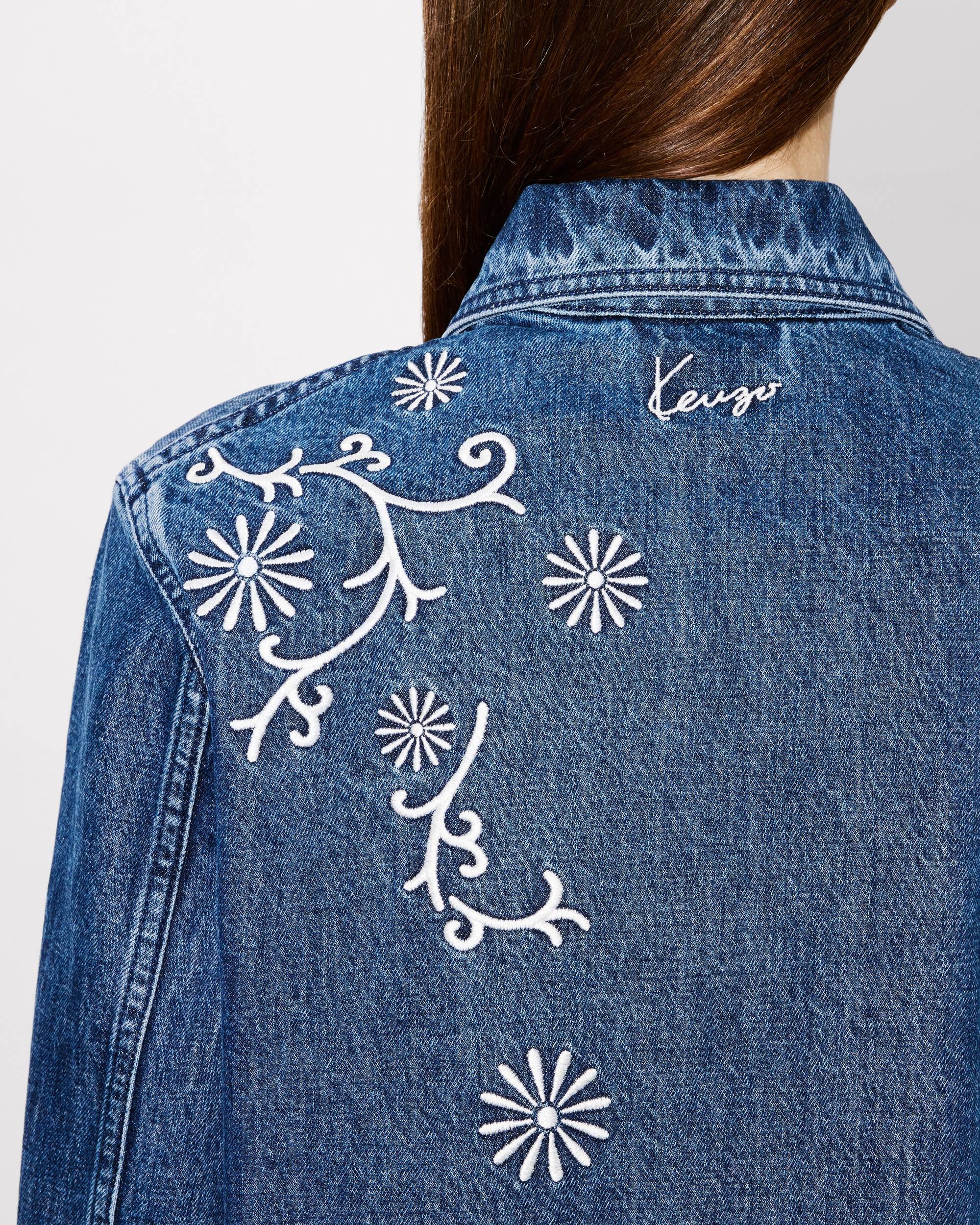 'KENZO Marguerite' embroidered workwear jacket in japanese denim - 7