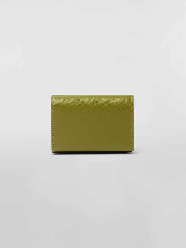 WHITE SAFFIANO LEATHER TRI-FOLD WALLET - 3