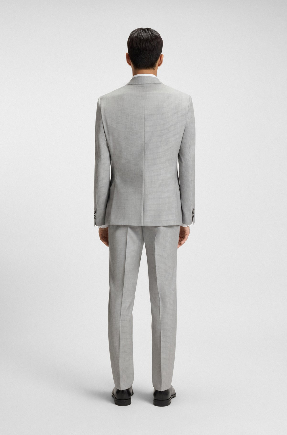 SLIM-FIT SUIT IN MICRO-PATTERNED VIRGIN WOOL - 3