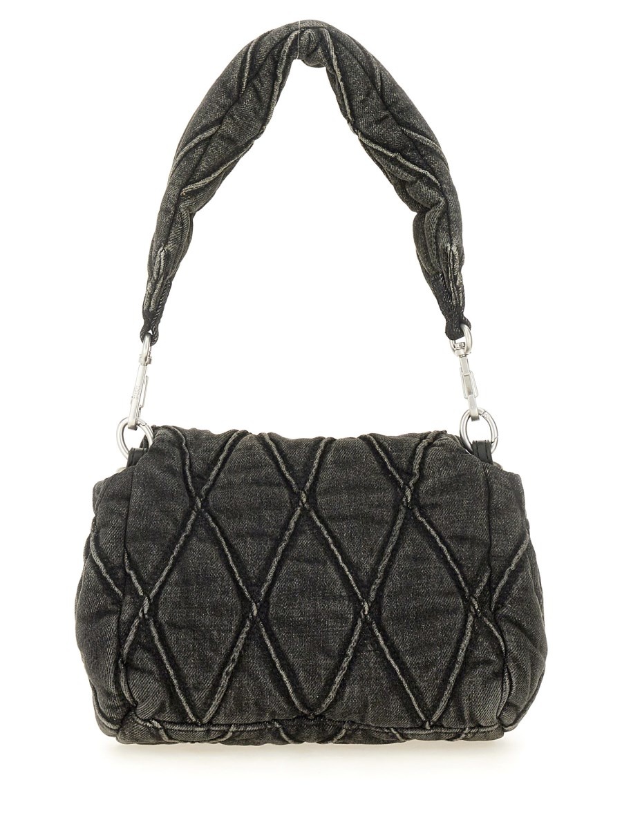 "CHARM-D" SMALL QUILTED DENIM SHOULDER BAG - 2