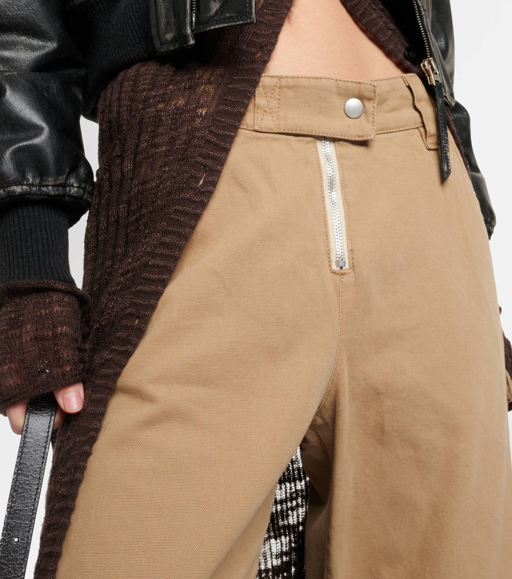 Potinal belted cotton cargo pants - 4