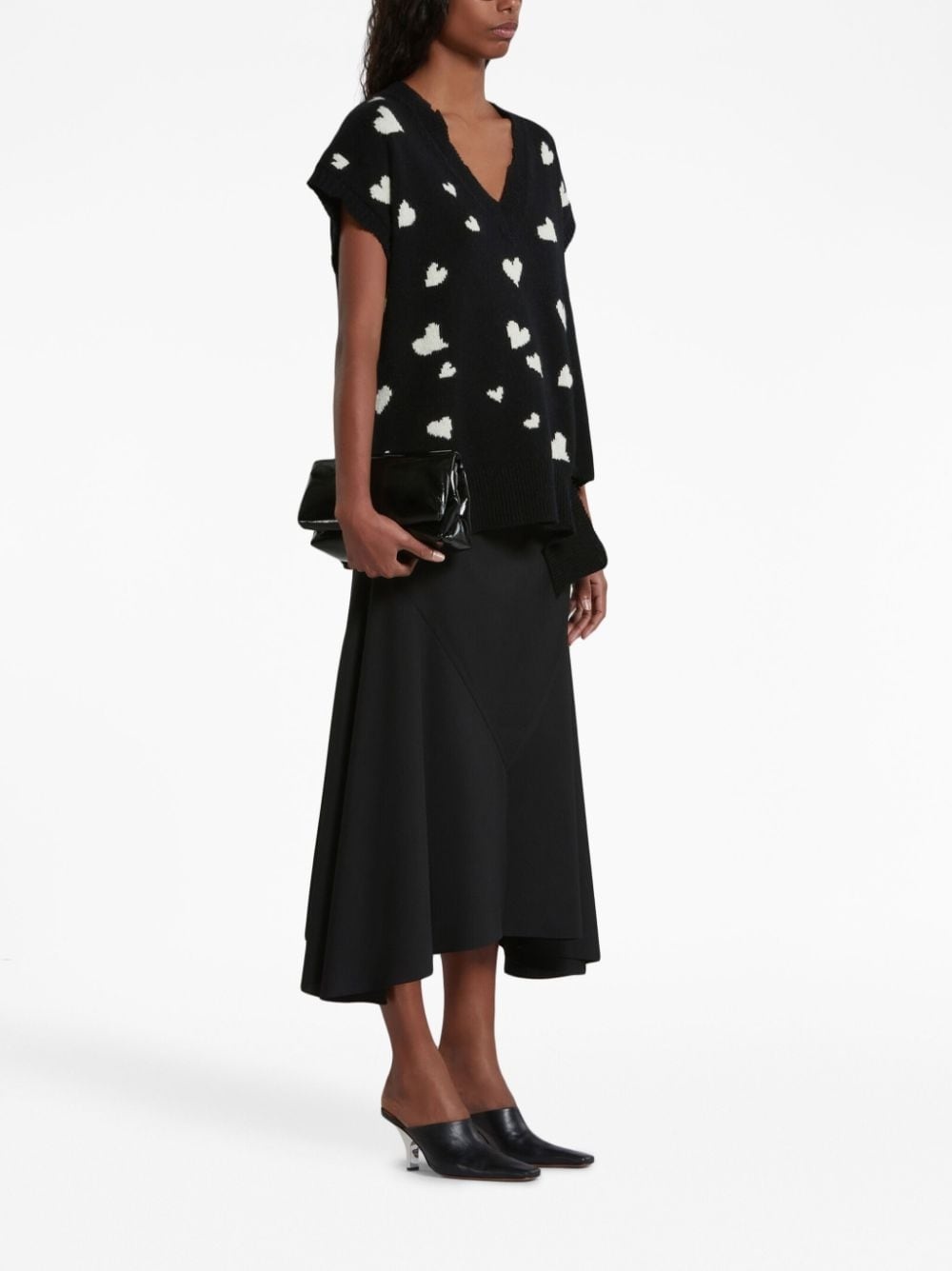 high-waisted high-low hem skirt - 2