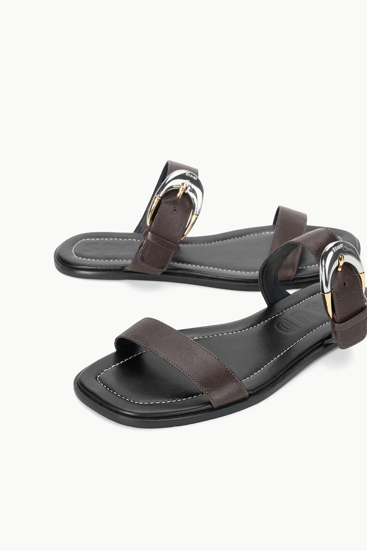 STAUD HARLOW FLAT SANDAL BLACK - 3