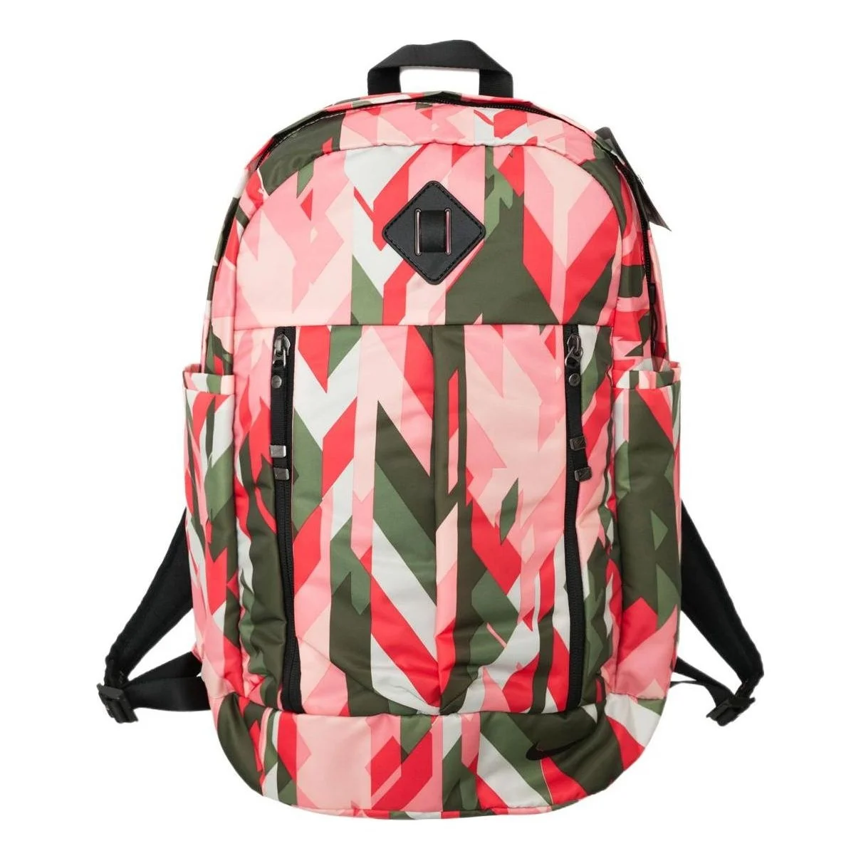 Nike Splicing Colorblock Sports Outdoor Schoolbag Backpack Pink / Military Green / Red BA5242-808 - 1
