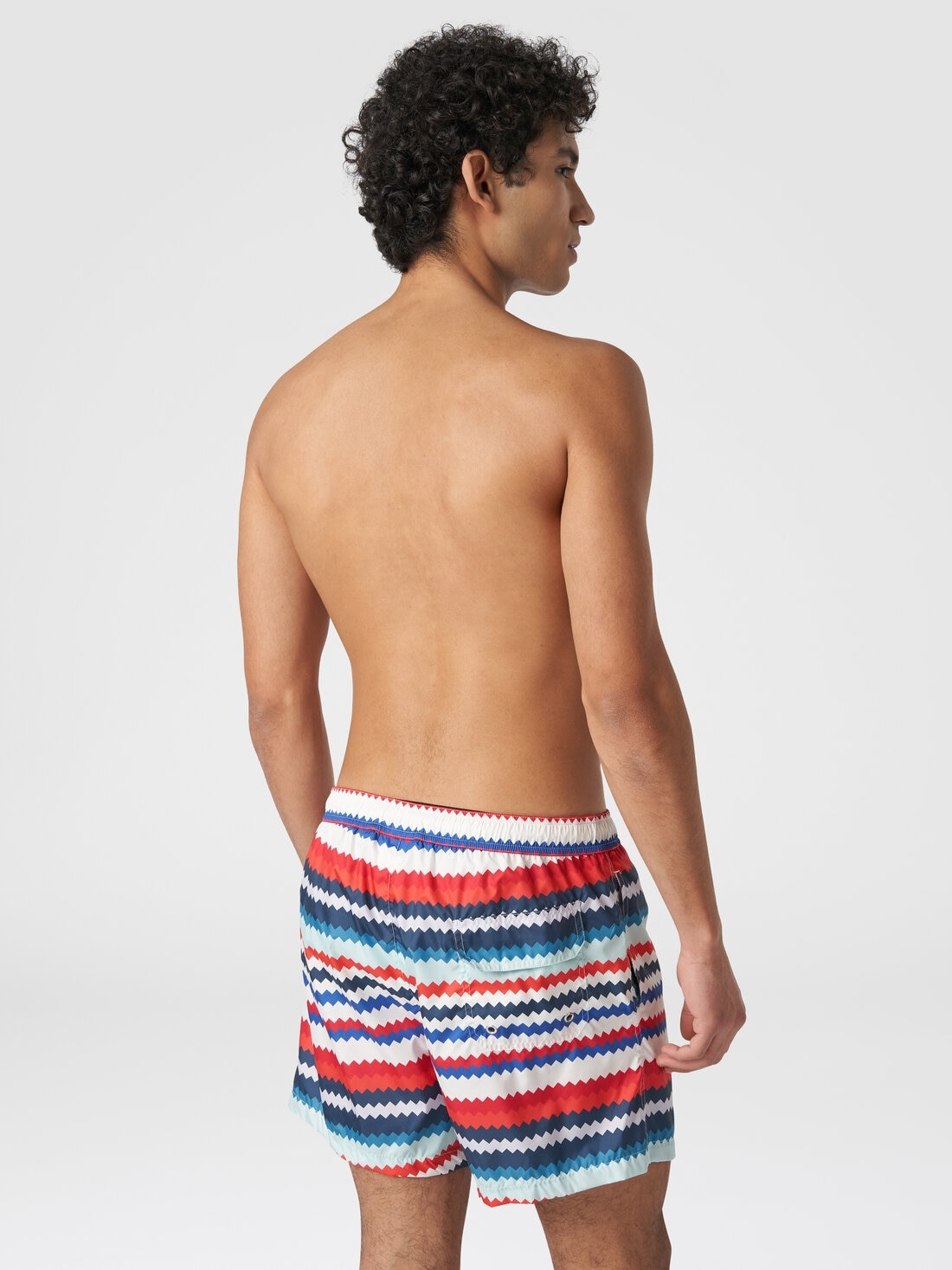 Swimming trunks in small zigzag print nylon - 3