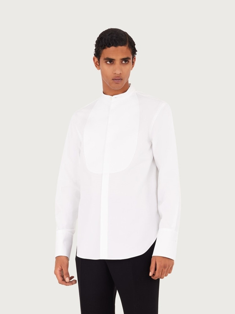 FERRAGAMO COTTON STRETCH TUXEDO SHIRT outlook