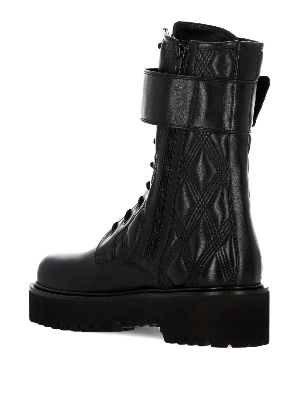 VLogo leather combat boots - 4