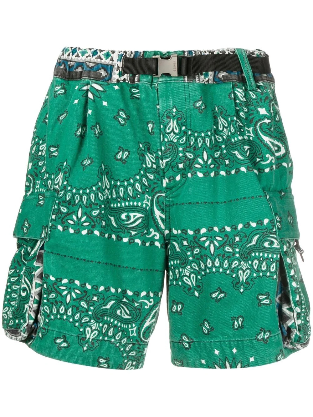 bandana-print deck shorts - 1