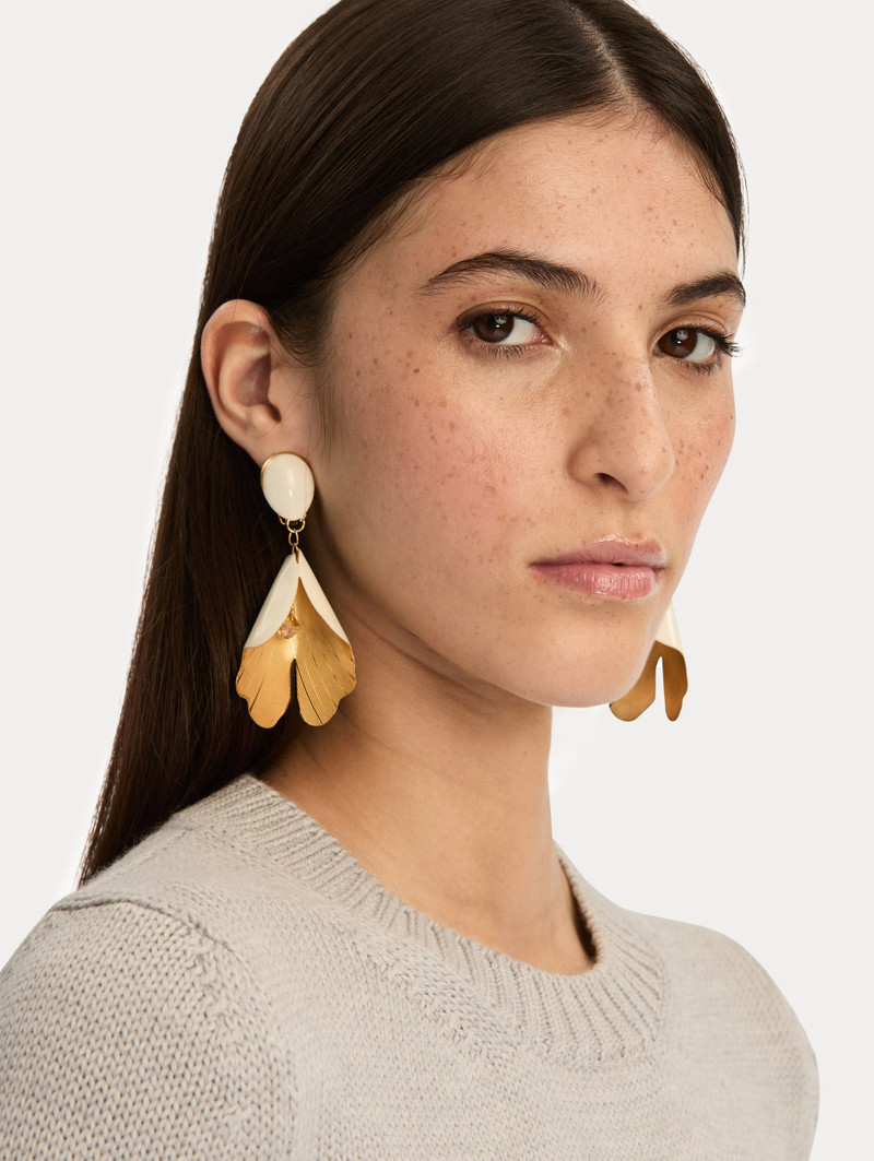 Oscar de la Renta ENAMEL BELLFLOWER CLIP-ON EARRINGS outlook