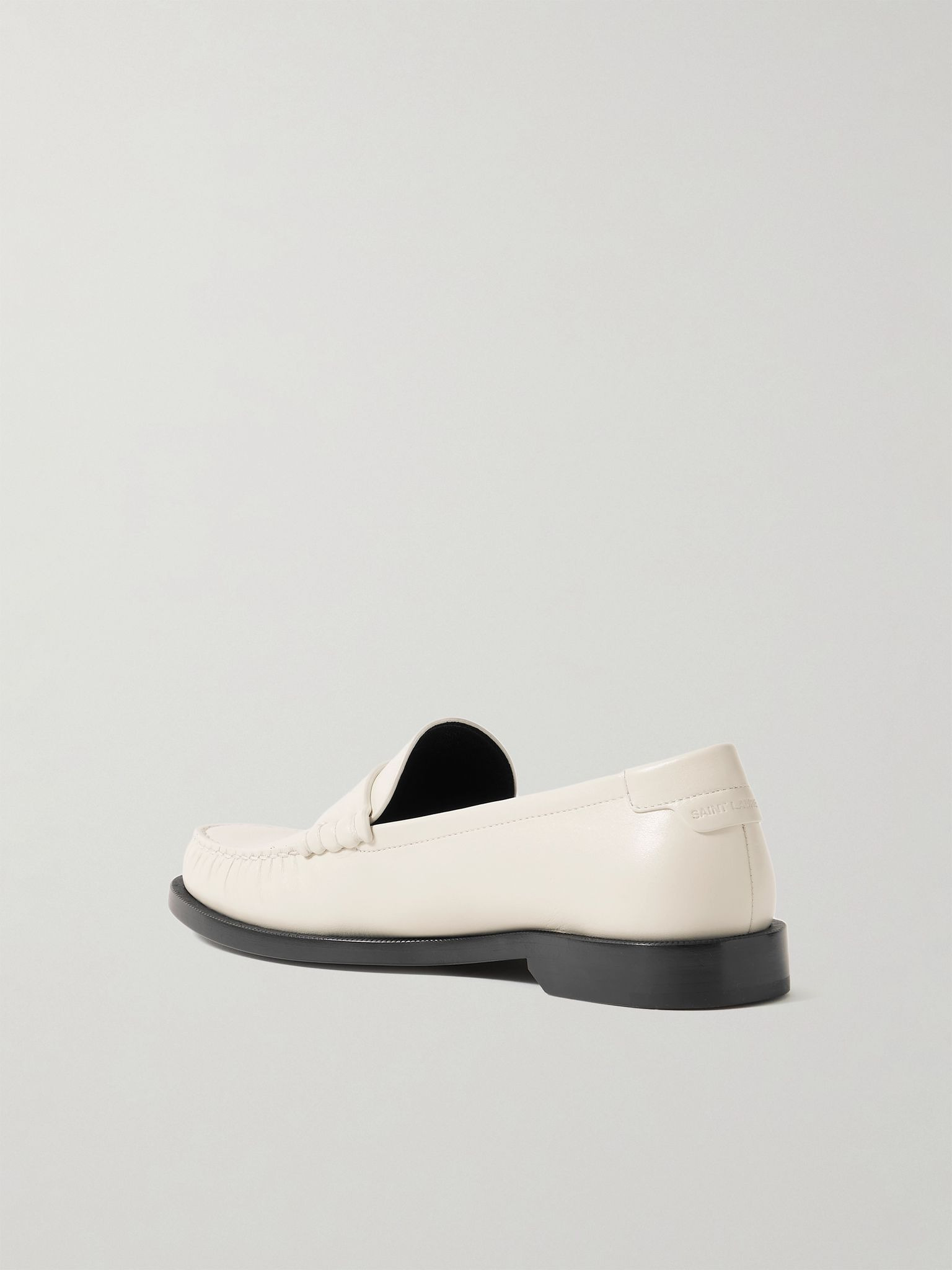 Le Loafer logo-appliquéd leather loafers Off-white - 3