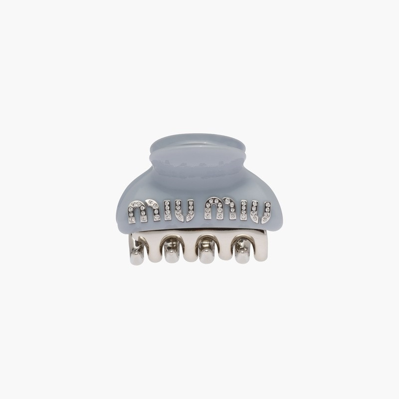 Miu Miu Plexiglas and metal hair clip outlook