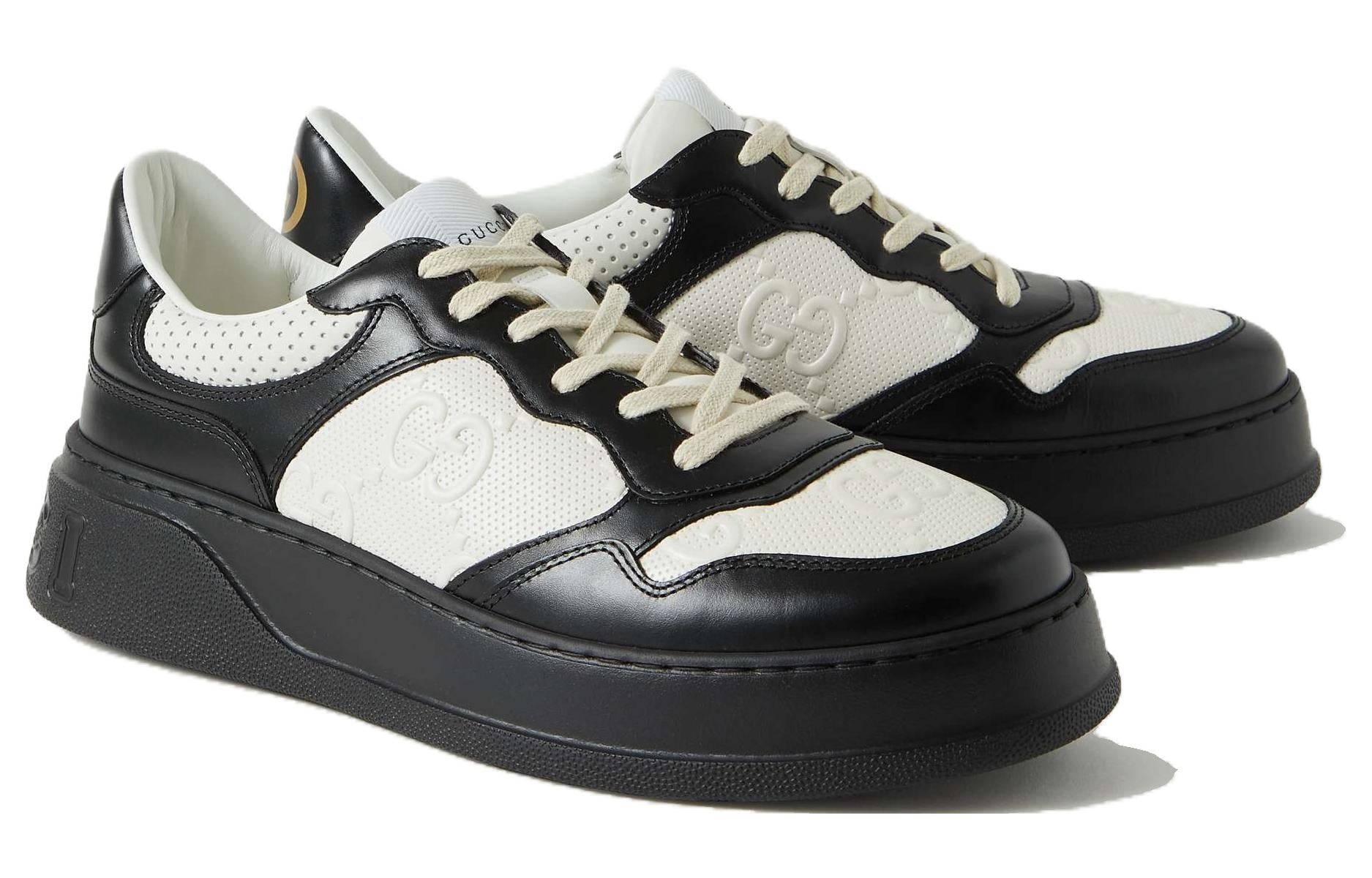 (WMNS) Gucci GG Embossed Sneakers 'Black White' 684911-AAA4T-1068 - 3