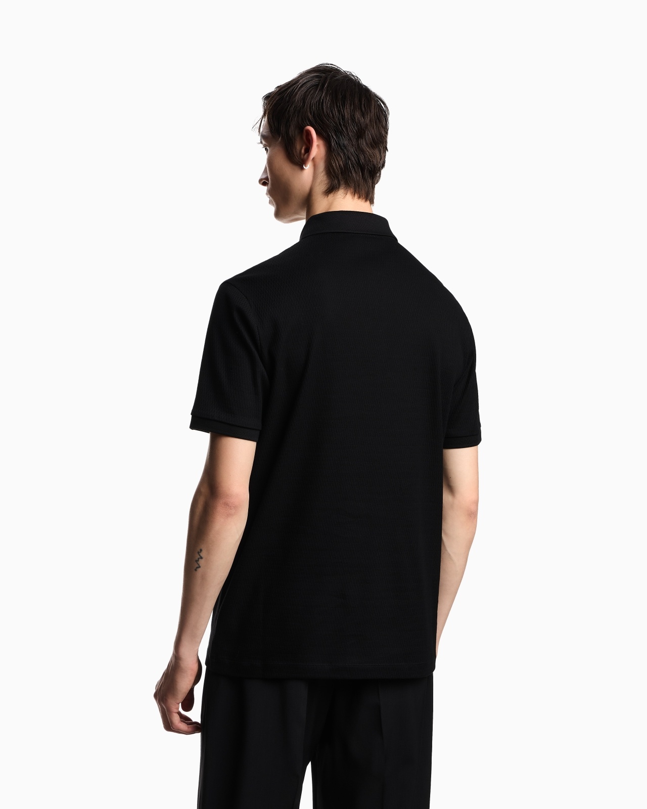 JERSEY POLO SHIRT WITH VERTICAL JACQUARD MOTIF - 3