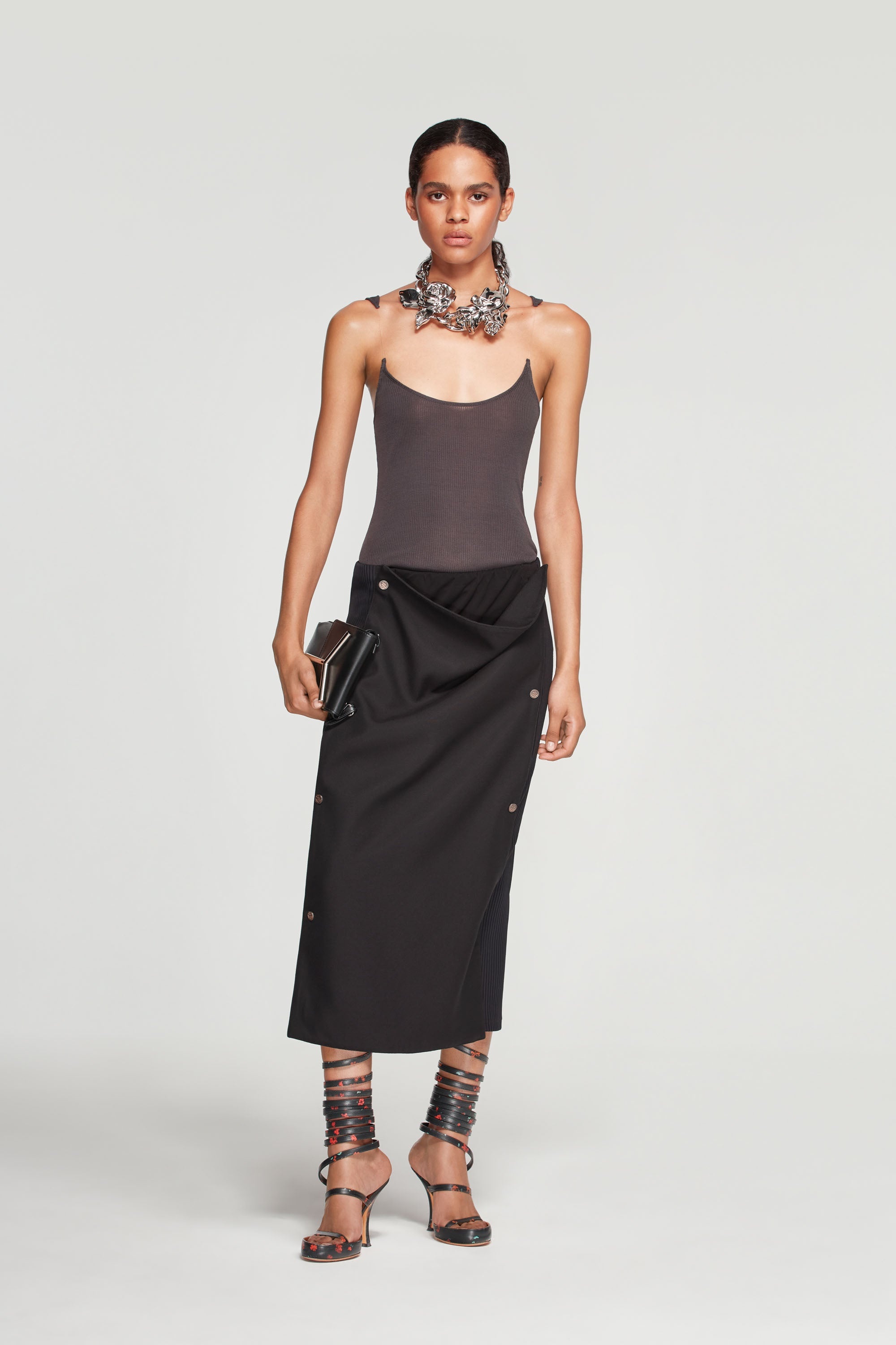 Snap Panel Maxi Skirt - 5