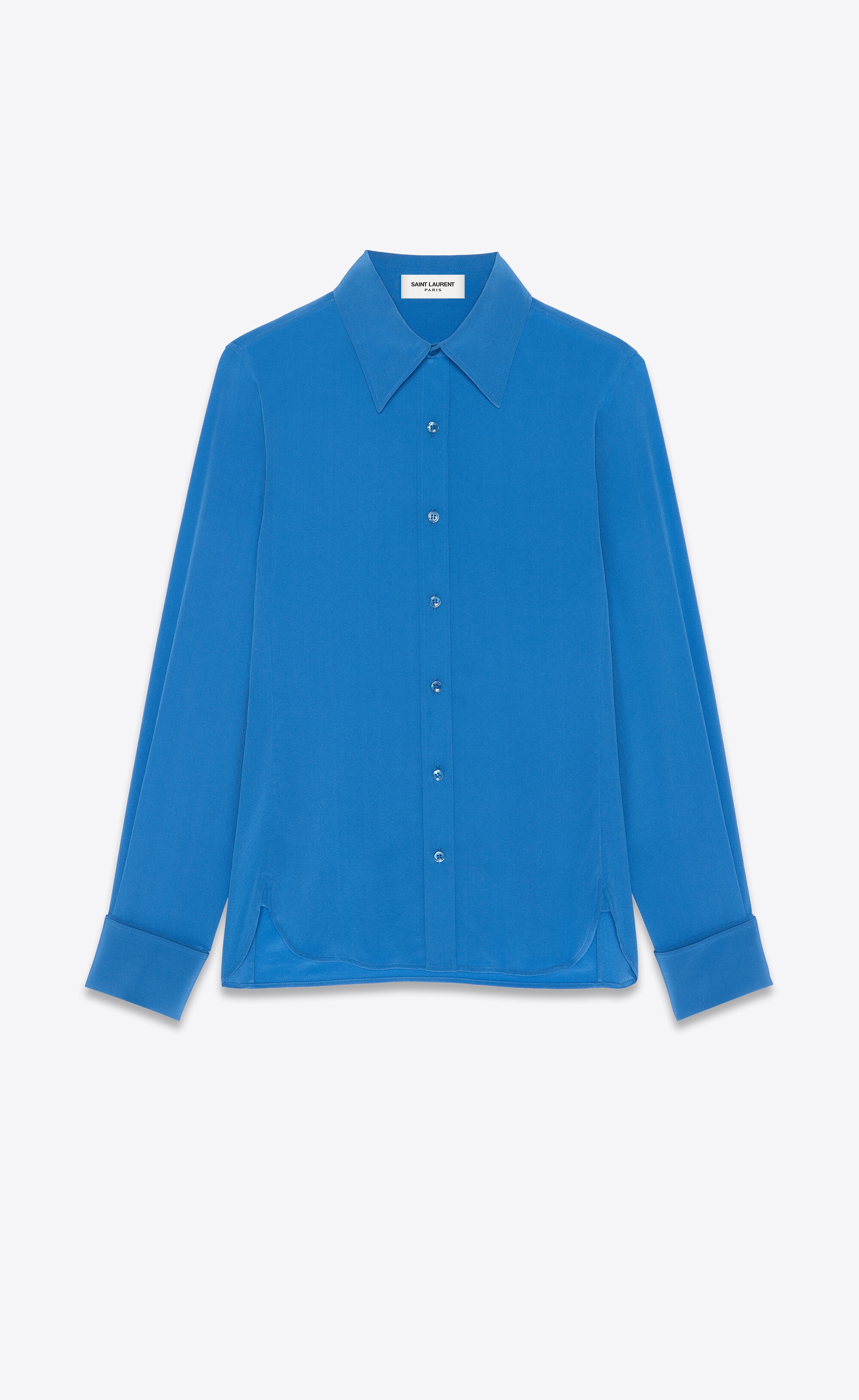 fitted shirt in crepe de chine - 1