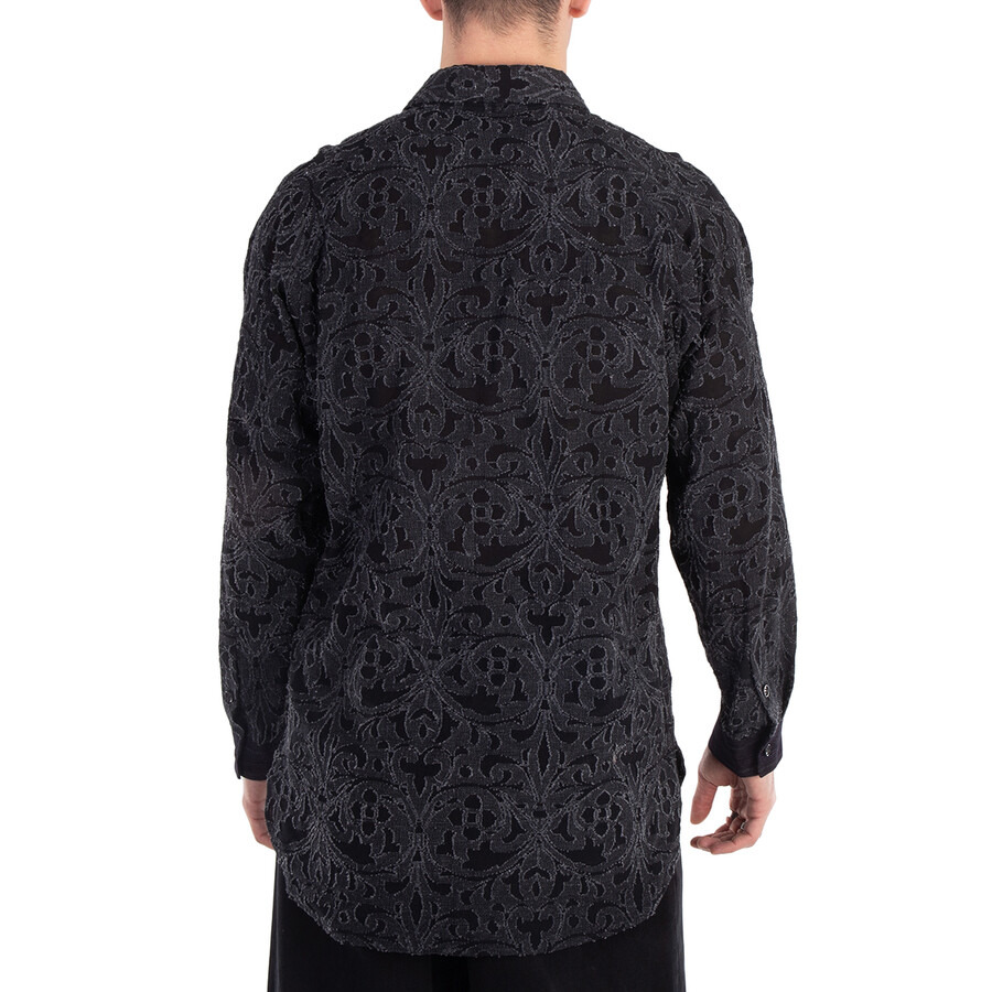 Yohji Yamamoto Men's A-Jq Cotton Blend Shirt - 3